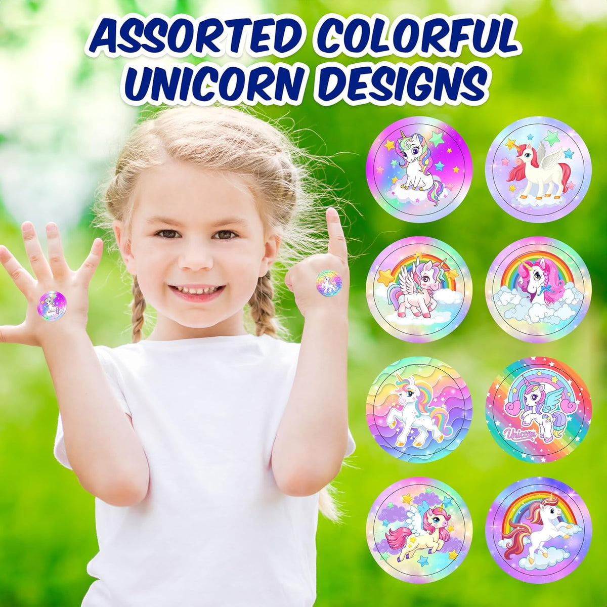 Unicorn Emoticon Sticker Rolls - 1.5 Inch Decal Stickers - 100 Pcs - Reward Stickers - Unicorn Party Supplies - Mailing Seal Sticker