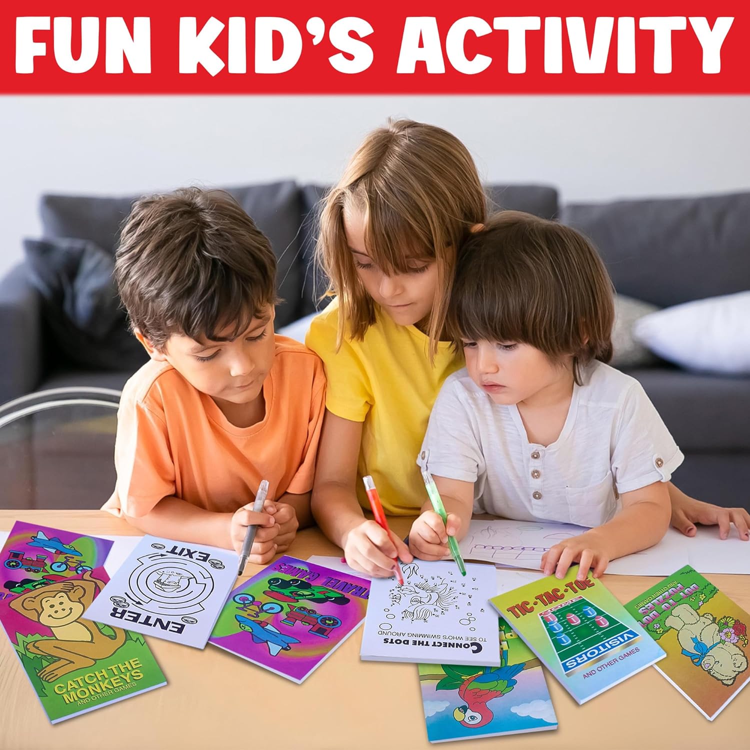 Mini Game Books for Kids - 24 Pack - Assorted Educational Brain Games Booklets - Perfect for On-The-Go Fun