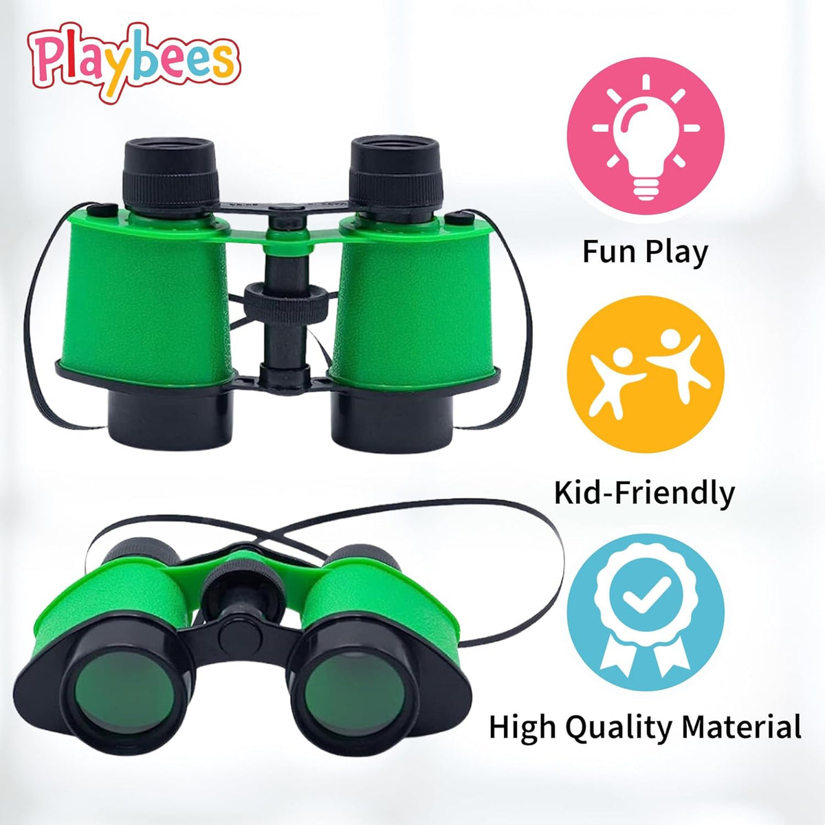Kids Toy Binoculars with Neck Strap - 12 Pack - Pretend Play Binocular Set
