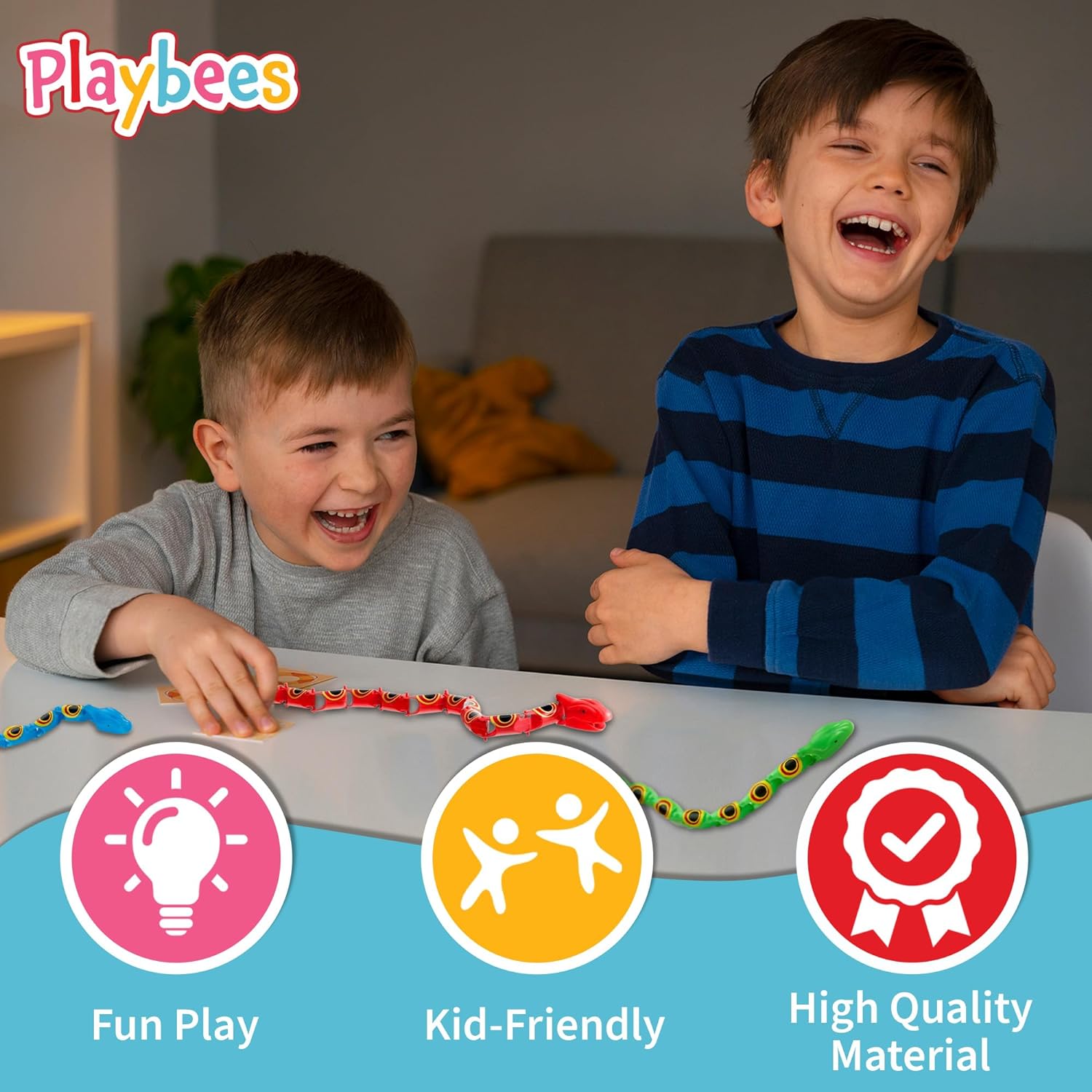 Wiggly Jointed Snakes - Pack of 12 - Wacky Fun and Educational Plastic Toys for Kids