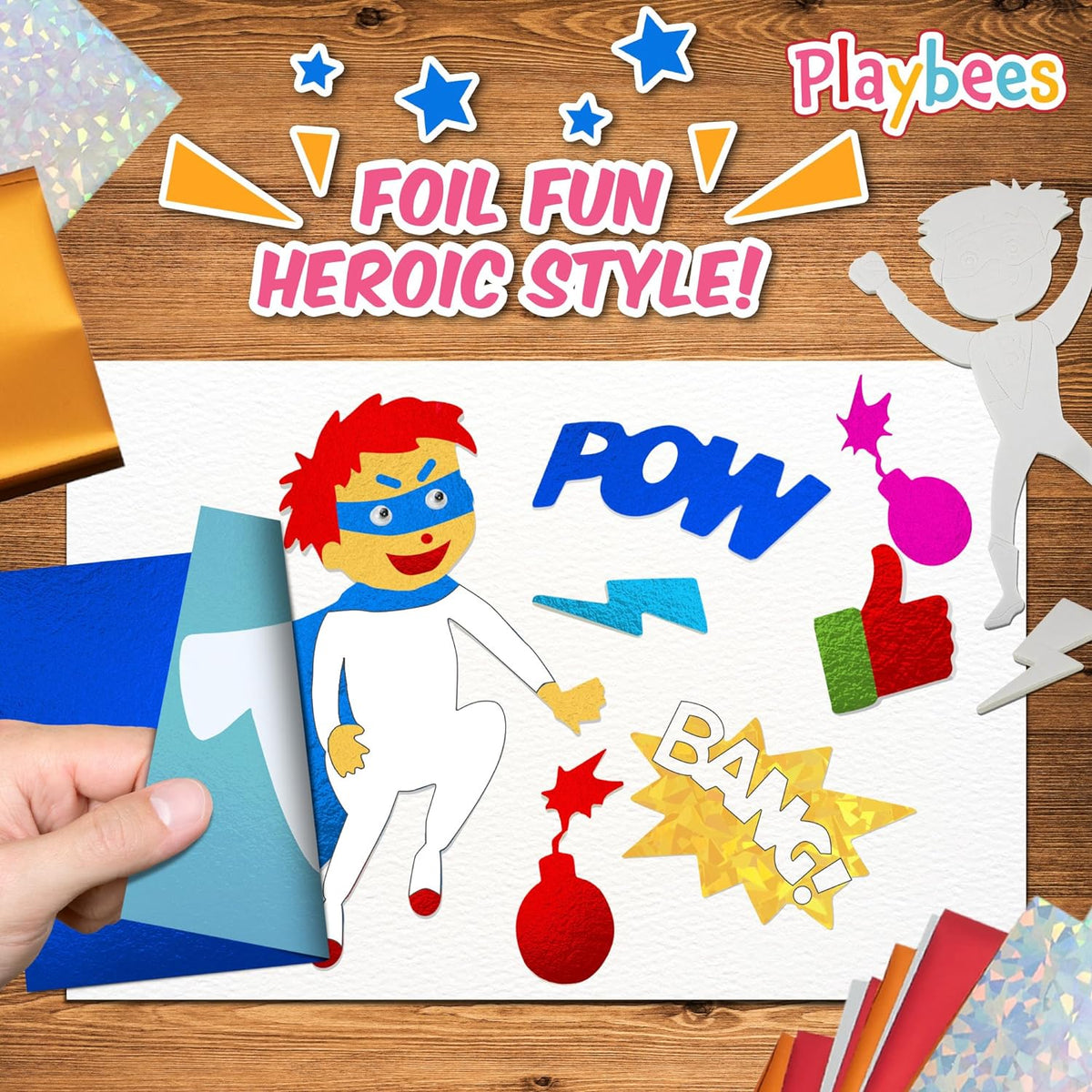 Foil Fun Super Hero - Preschool Arts and Crafts Kit for Kids -  for kids aged 4 to 9