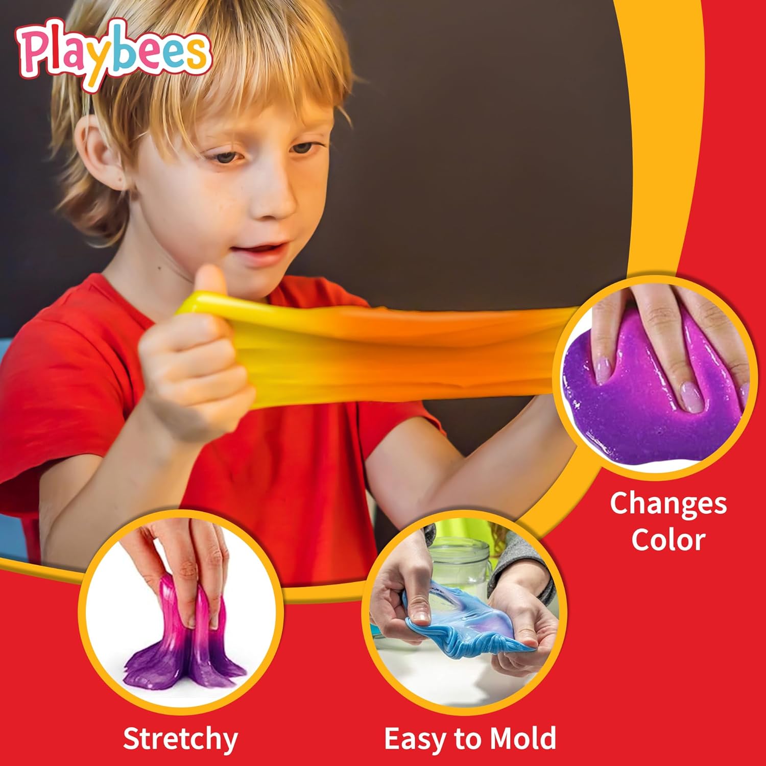 Color Changing Fudge Putty 4-Pack - Heat Sensitive Slime - 2 Oz per Container