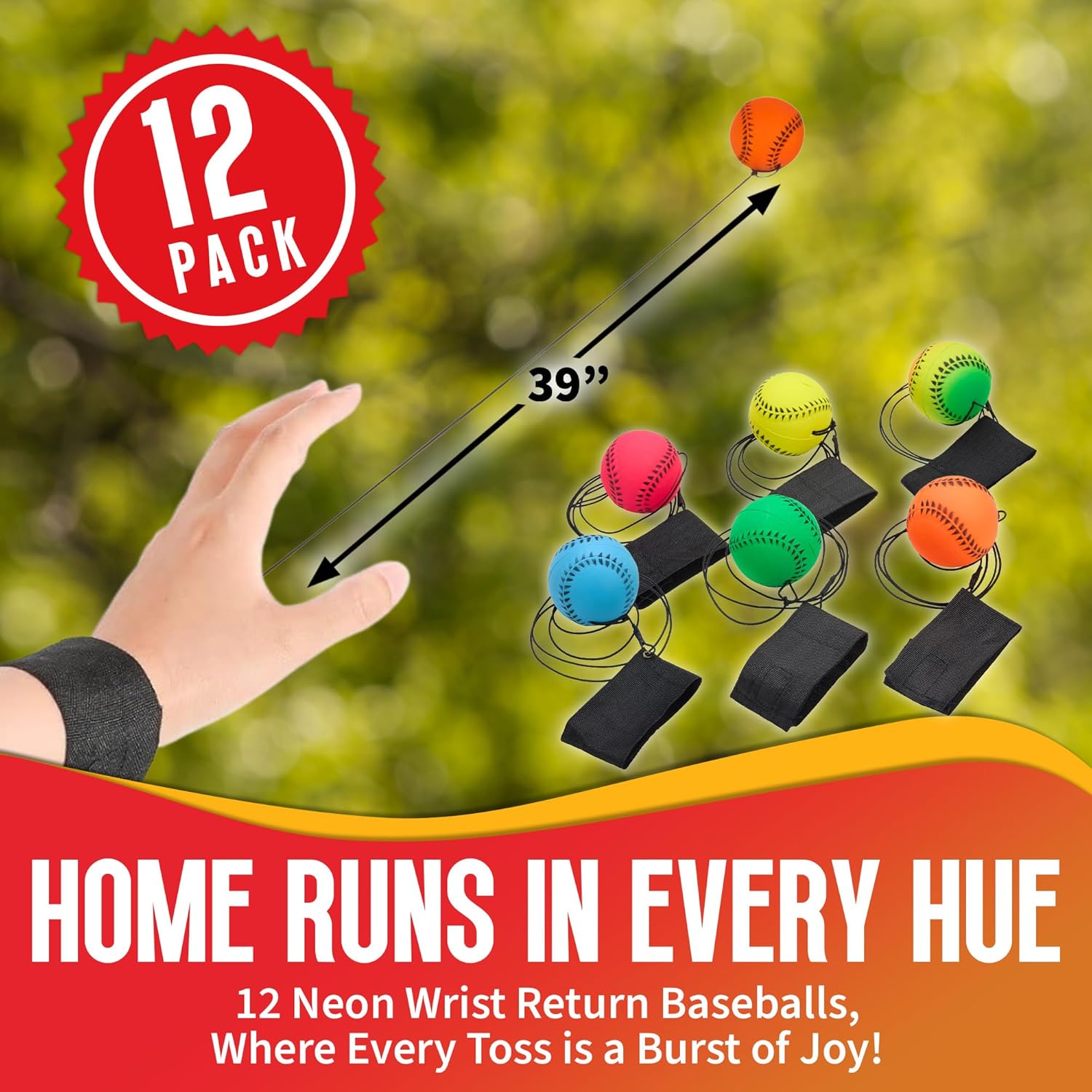 Wrist Baseballs Neon Reactive