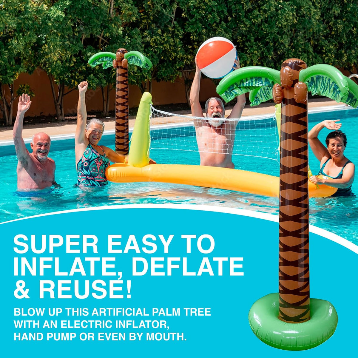 Giant Inflatable Palm Trees - 2 Pack - 6 Foot Super Sturdy Artificial Trees