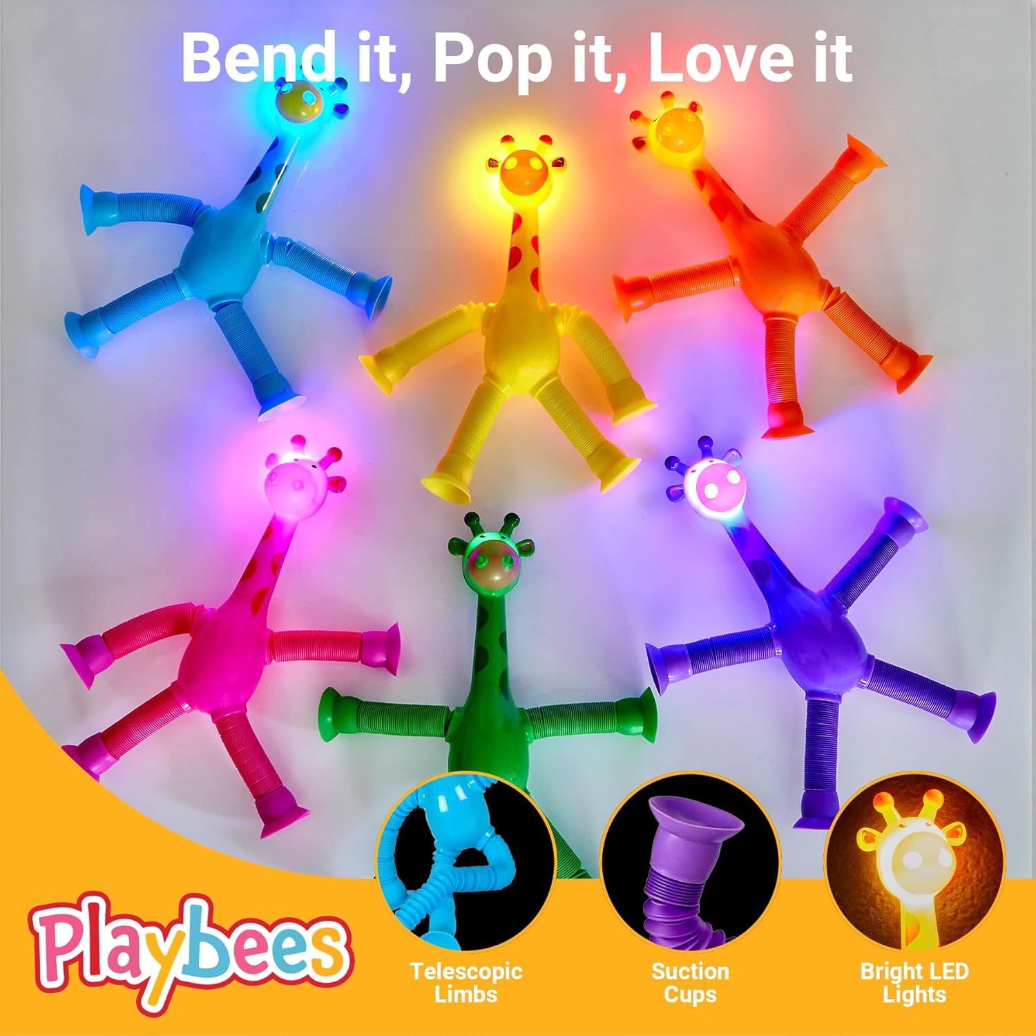 LED Telescopic Suction Cup Giraffe Toys