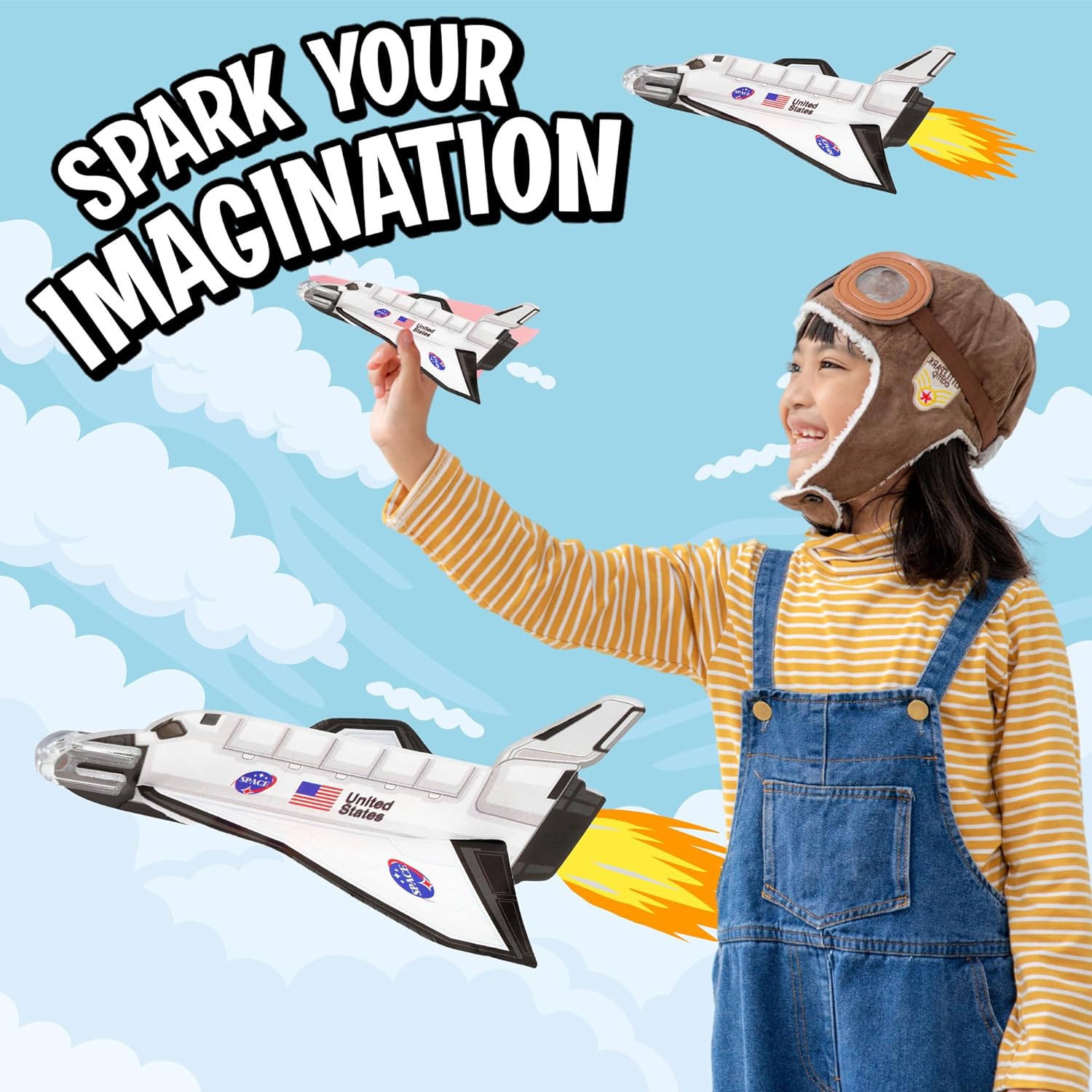 Space Shuttle Gliders - 24 Pack - Space Themed Party Favors - Mini Ship Toys, Shuttle Science Kits & Crafts for Kids