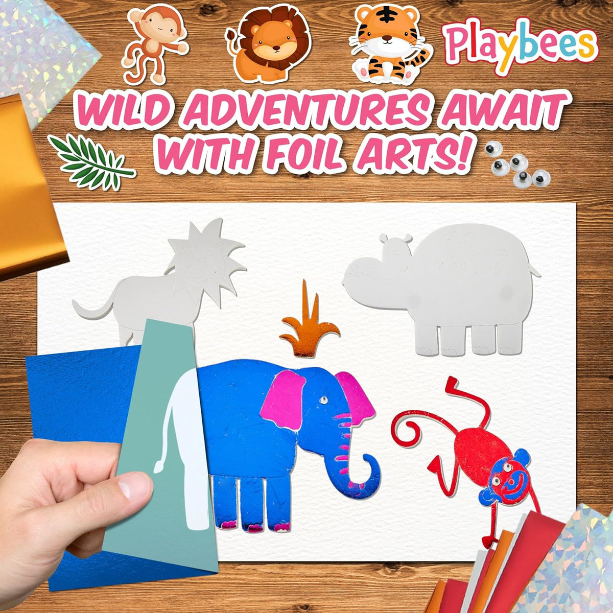 Foil Fun Animals Mega Pack - Preschool Arts and Crafts Kit for Kids -  for kids aged 4 to 9