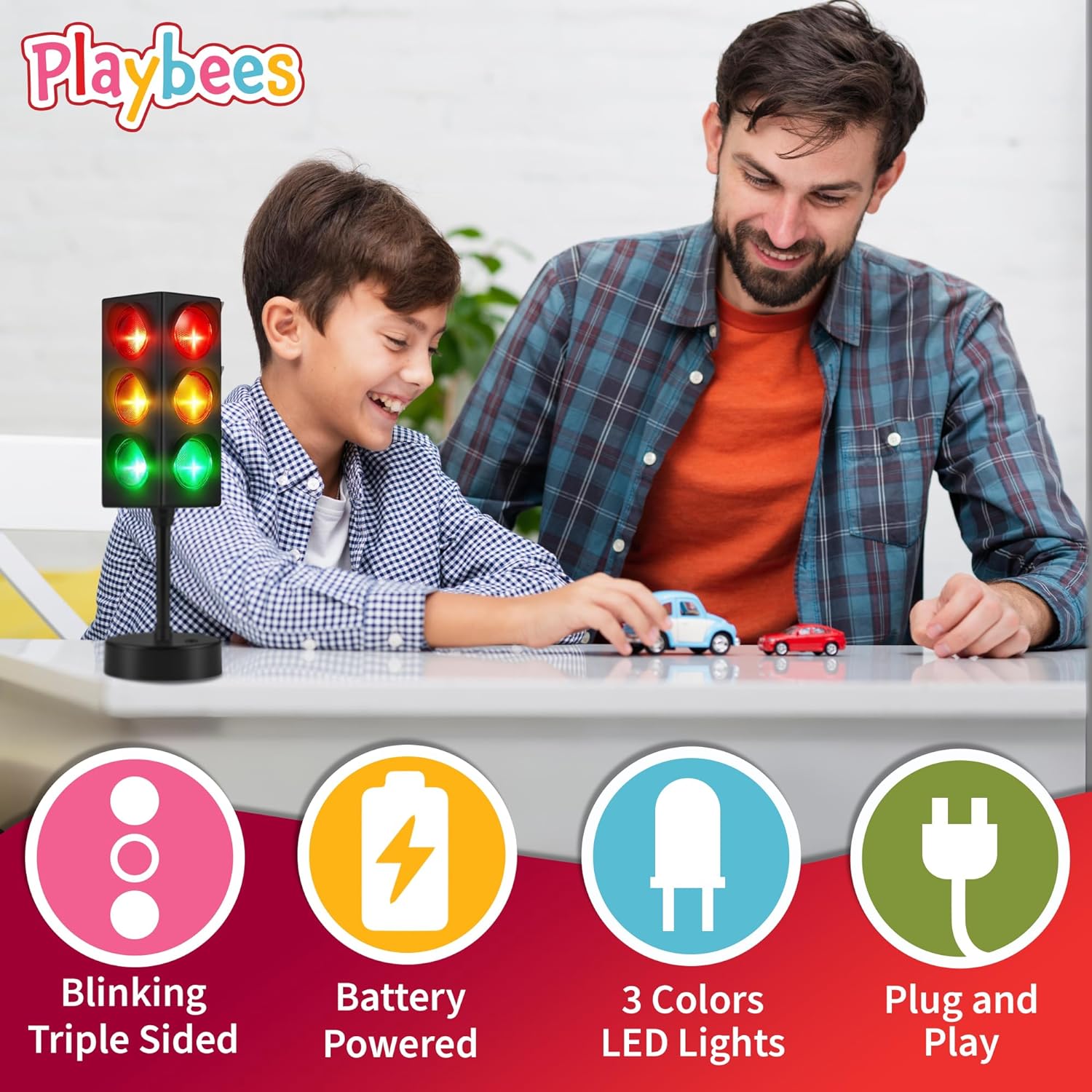 Mini Traffic Light Lamp with Color Changing Modes - Vibrant Decoration for Kids' Bedrooms Table Lamp and Themed Parties