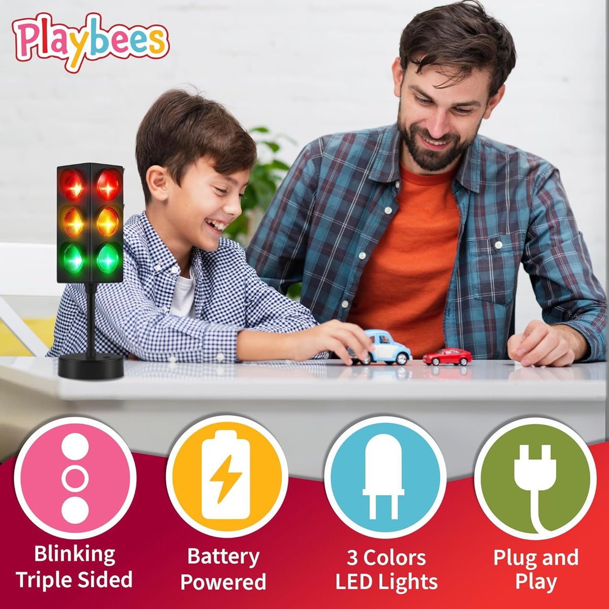 Mini Traffic Light Lamp with Color Changing Modes - Vibrant Decoration for Kids' Bedrooms Table Lamp and Themed Parties