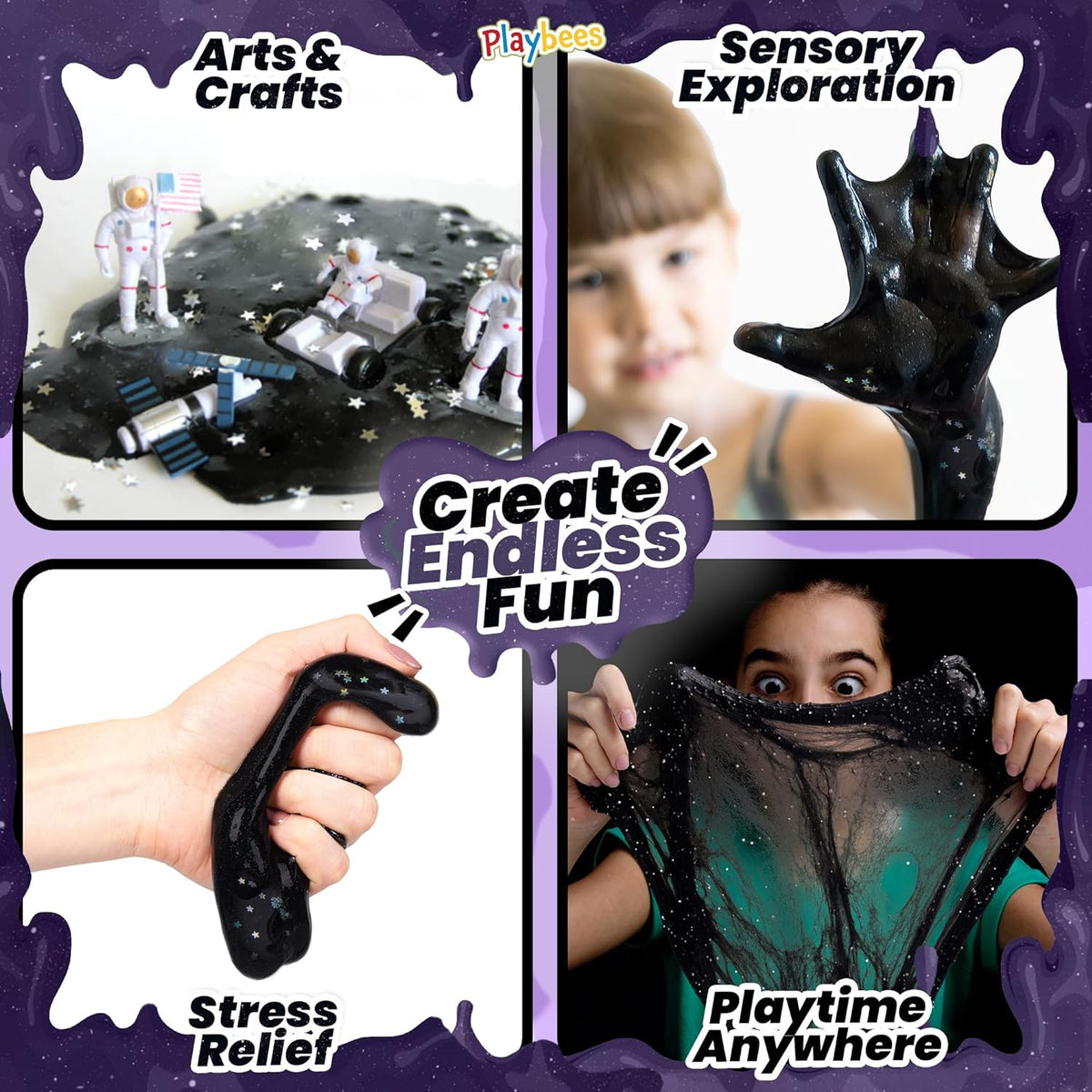Black Nebula Slime - 48 Pack - Galaxy Star Slime Party Favors