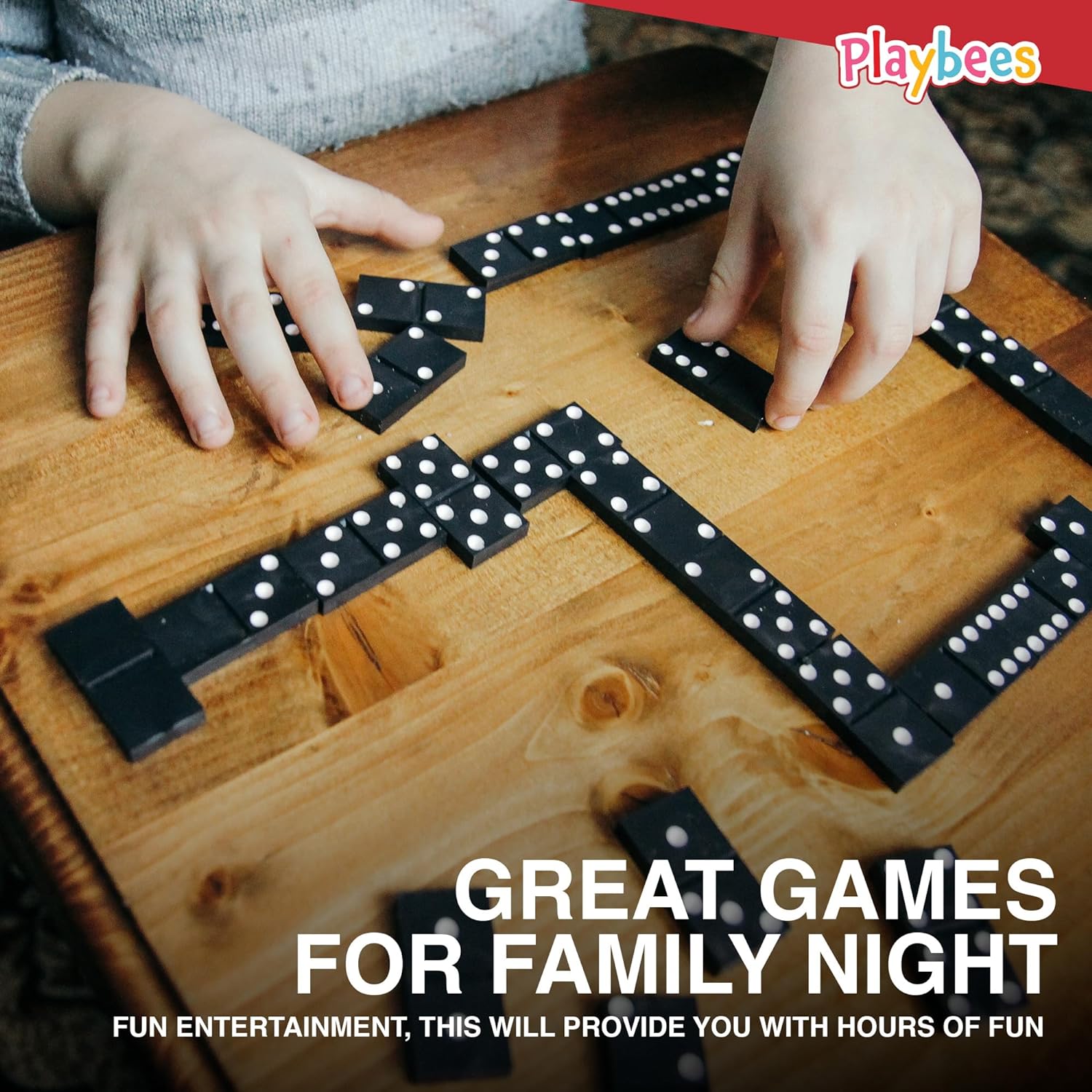 Mini Wooden Dominoes Set - 12 Pack - Classic Double Six Domino Game in a Wooden Case