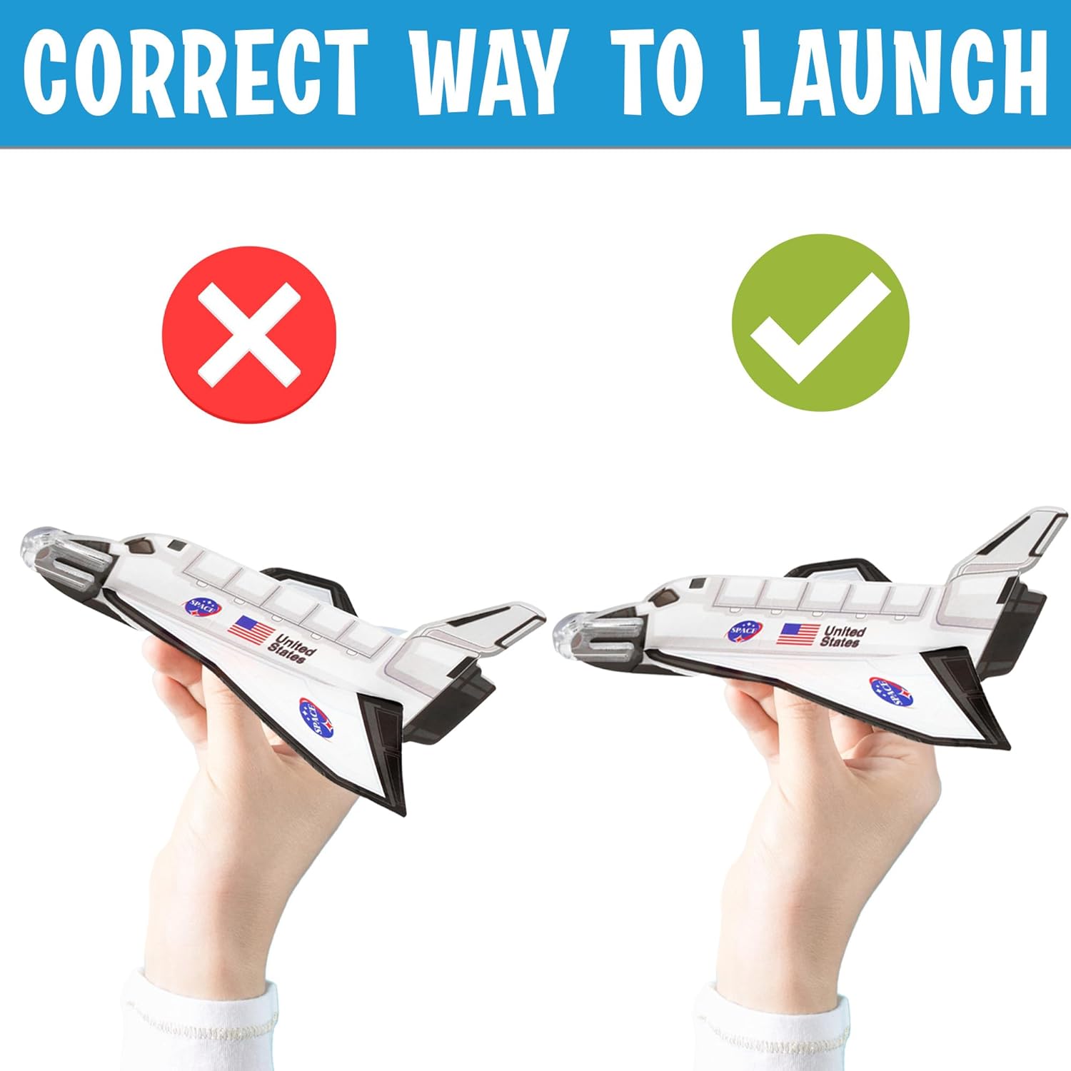 Space Shuttle Gliders - 24 Pack - Space Themed Party Favors - Mini Ship Toys, Shuttle Science Kits & Crafts for Kids