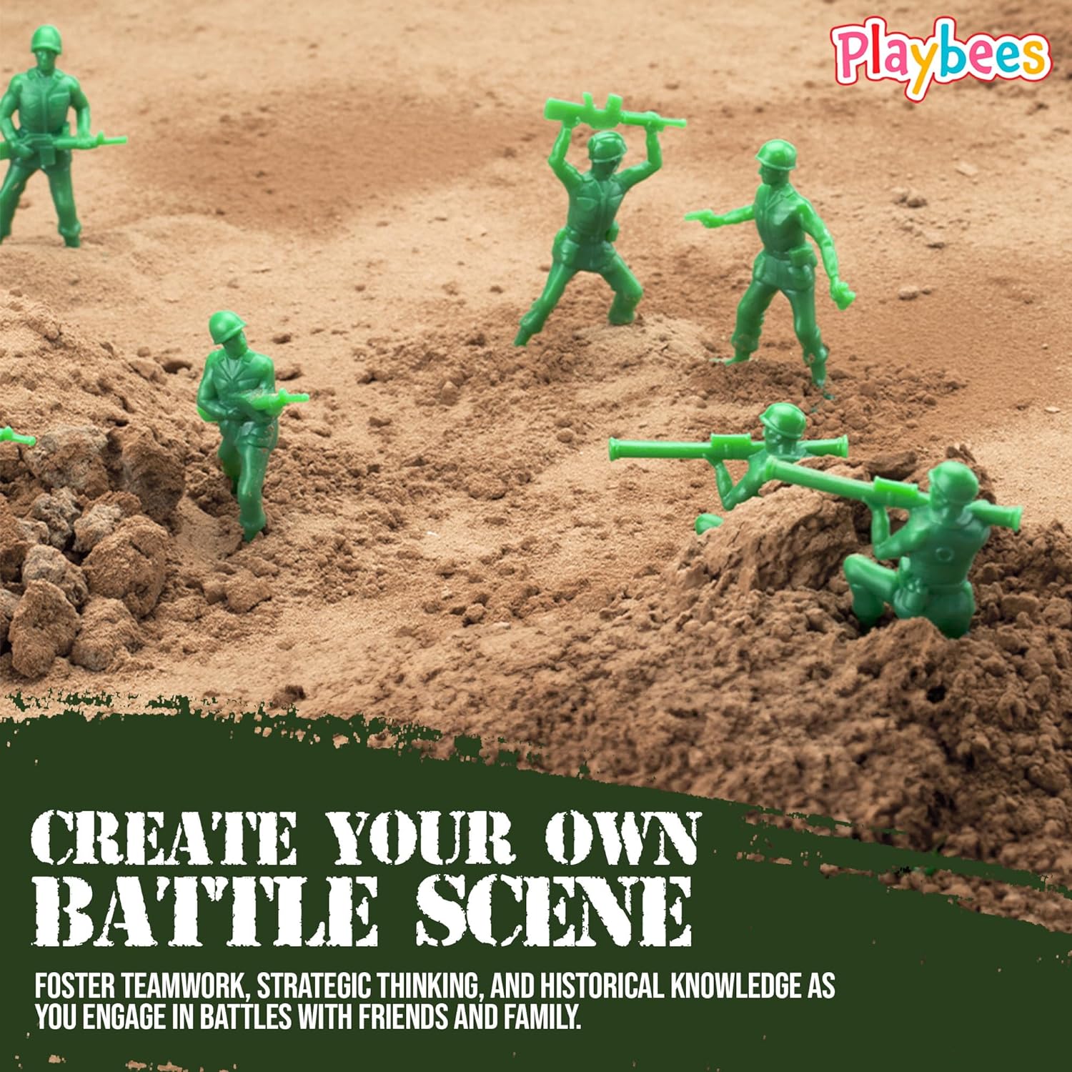 Green Plastic Army Men Figures - 144-Pack Little Green Army Men Toy Soldiers Action Figures