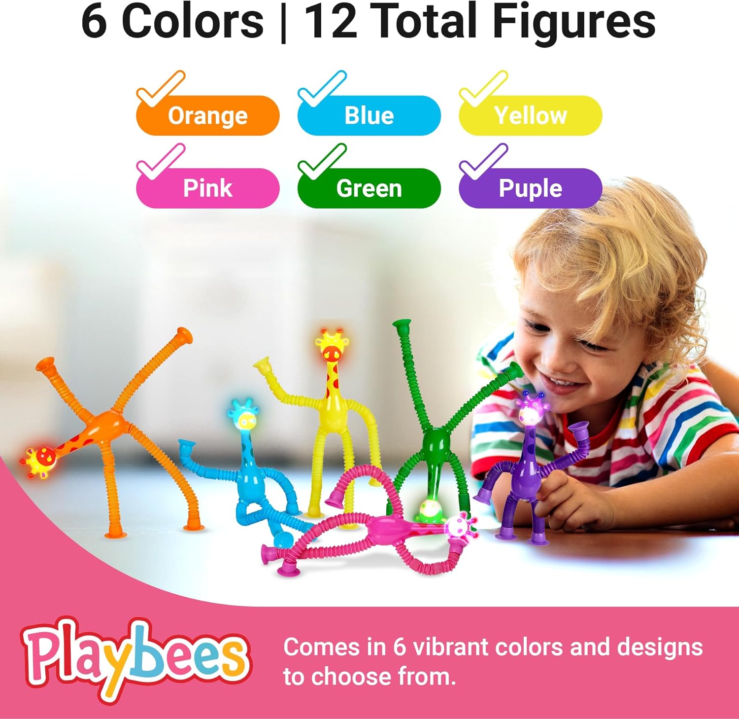 LED Telescopic Suction Cup Giraffe Toys