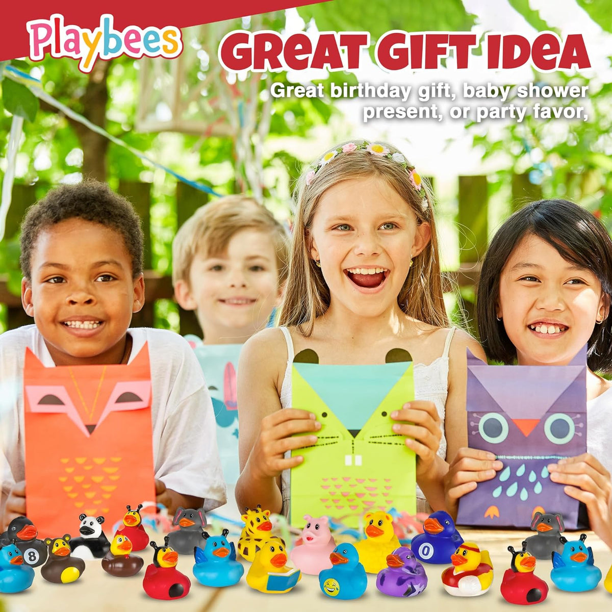 Assortment Rubber Duck Toy Duckies for Kids - 50 Pack - Perfect for Sensory Play, Stocking Stuffers, and More