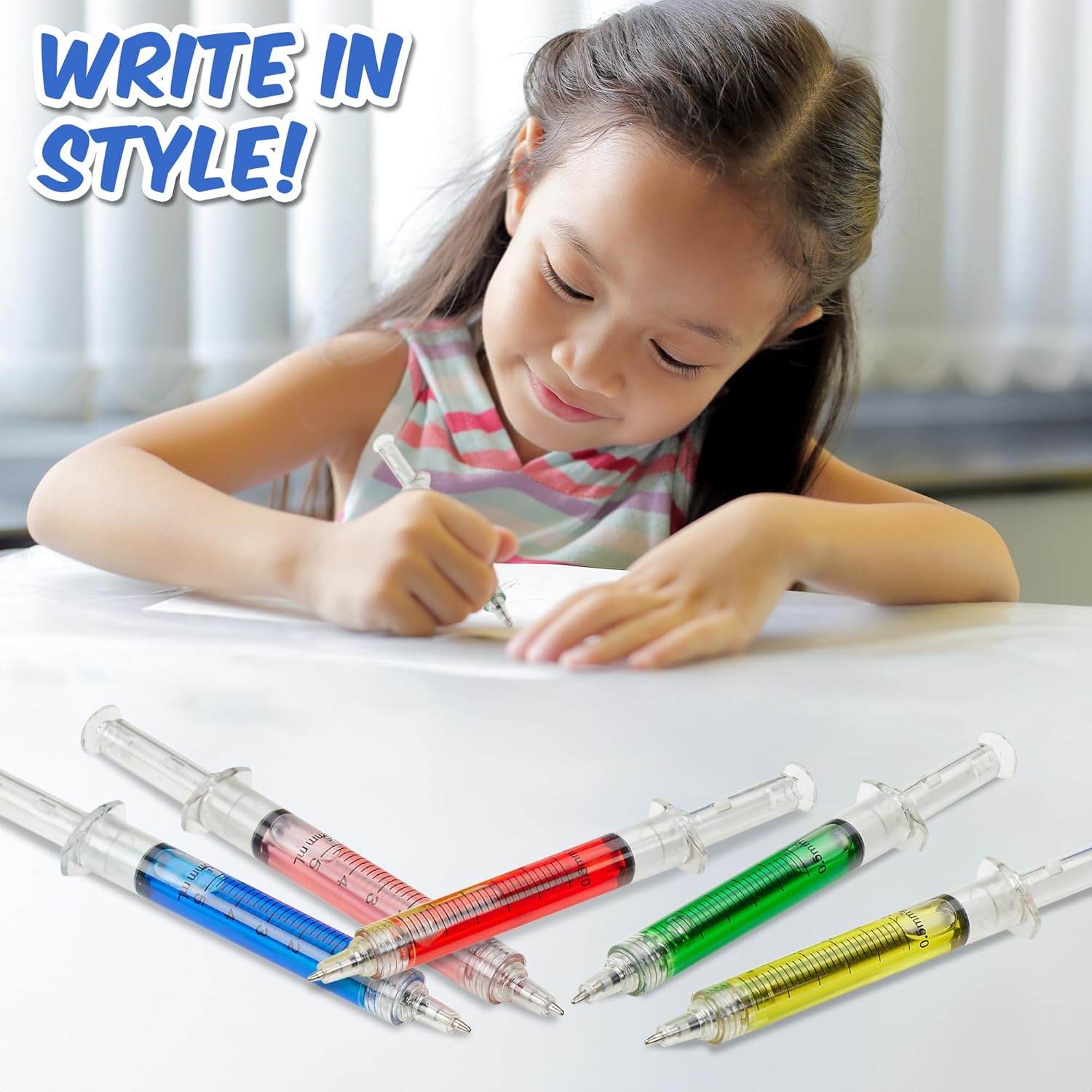 Syringe Pens Multi-Color – 24 Pack Novelty Pens for Nurses & Party Favors