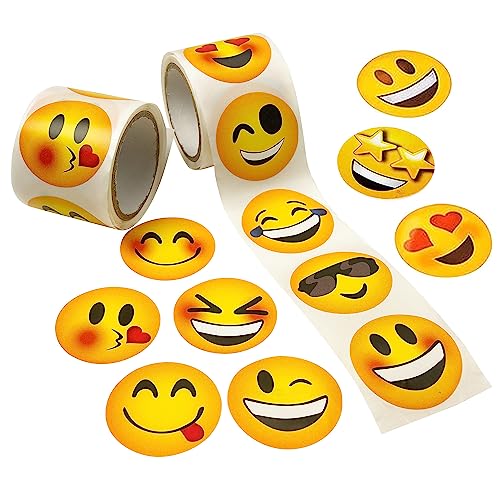 Emoticon Stickers - 2 Rolls - Kids' Party Favors, Game Prizes, Novelty Toys, Arts and Crafts
