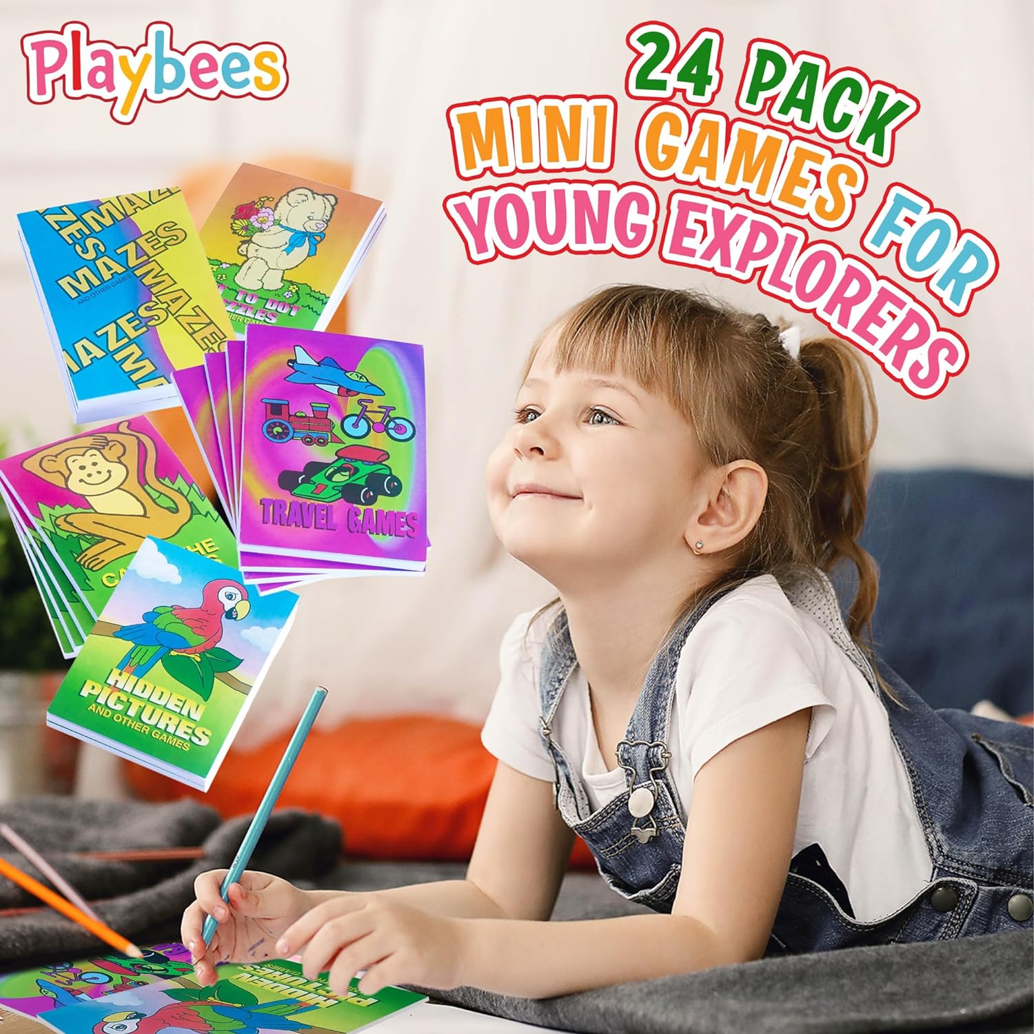 Mini Game Books for Kids - 24 Pack - Assorted Educational Brain Games Booklets - Perfect for On-The-Go Fun