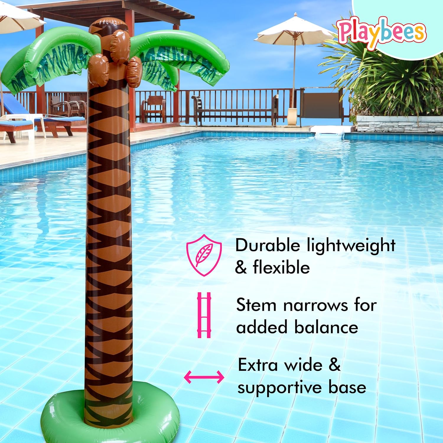 Giant Inflatable Palm Trees - 8 Pack - 6 Foot Super Sturdy Artificial Trees