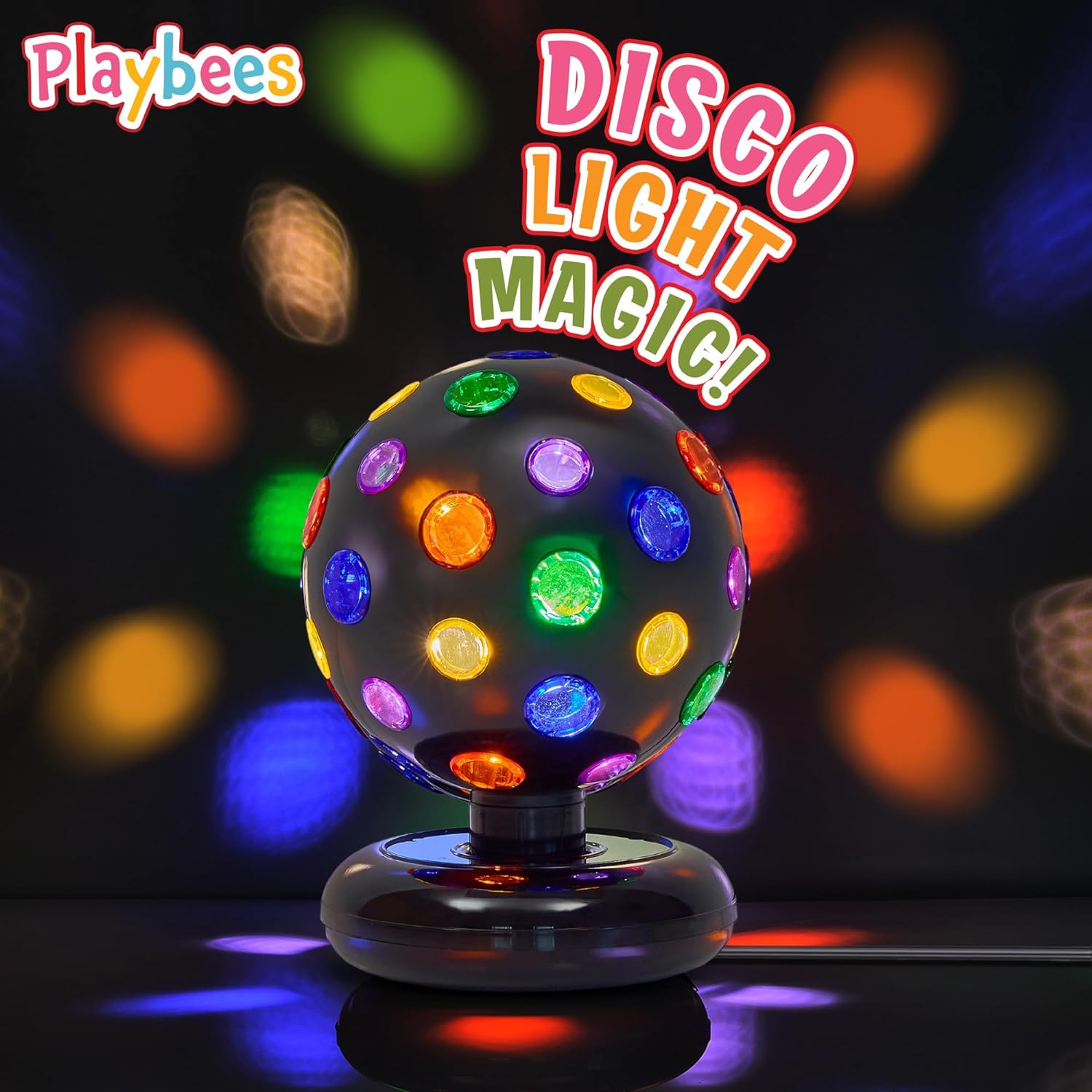 Rotating 11" Disco Ball with LED Lights - Create a Dazzling Dance Atmosphere - Neon Birthday Party Vibes