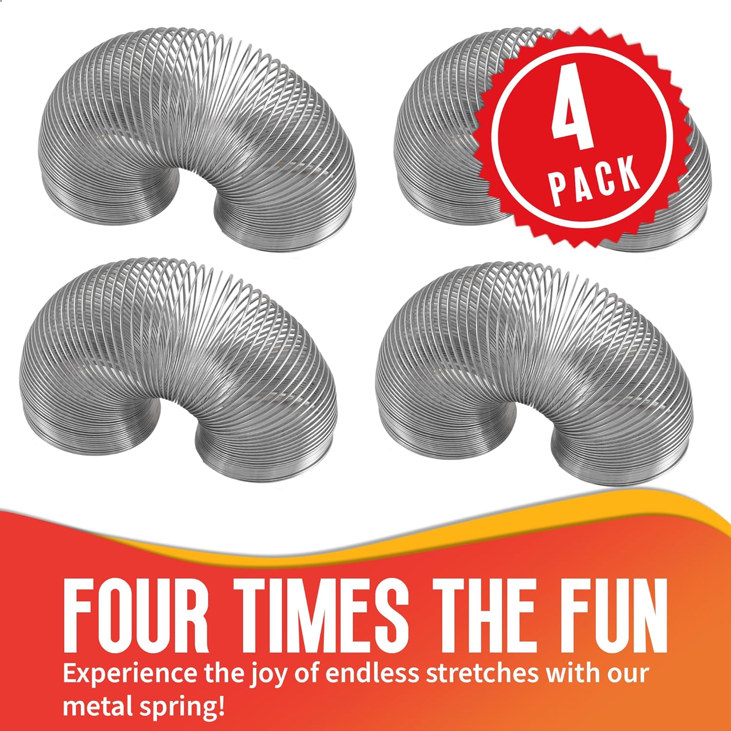 Metal Coil Spring Walking Toys - 4 Pack 2 Inch - Perfect Novelty Prize and Party Favor