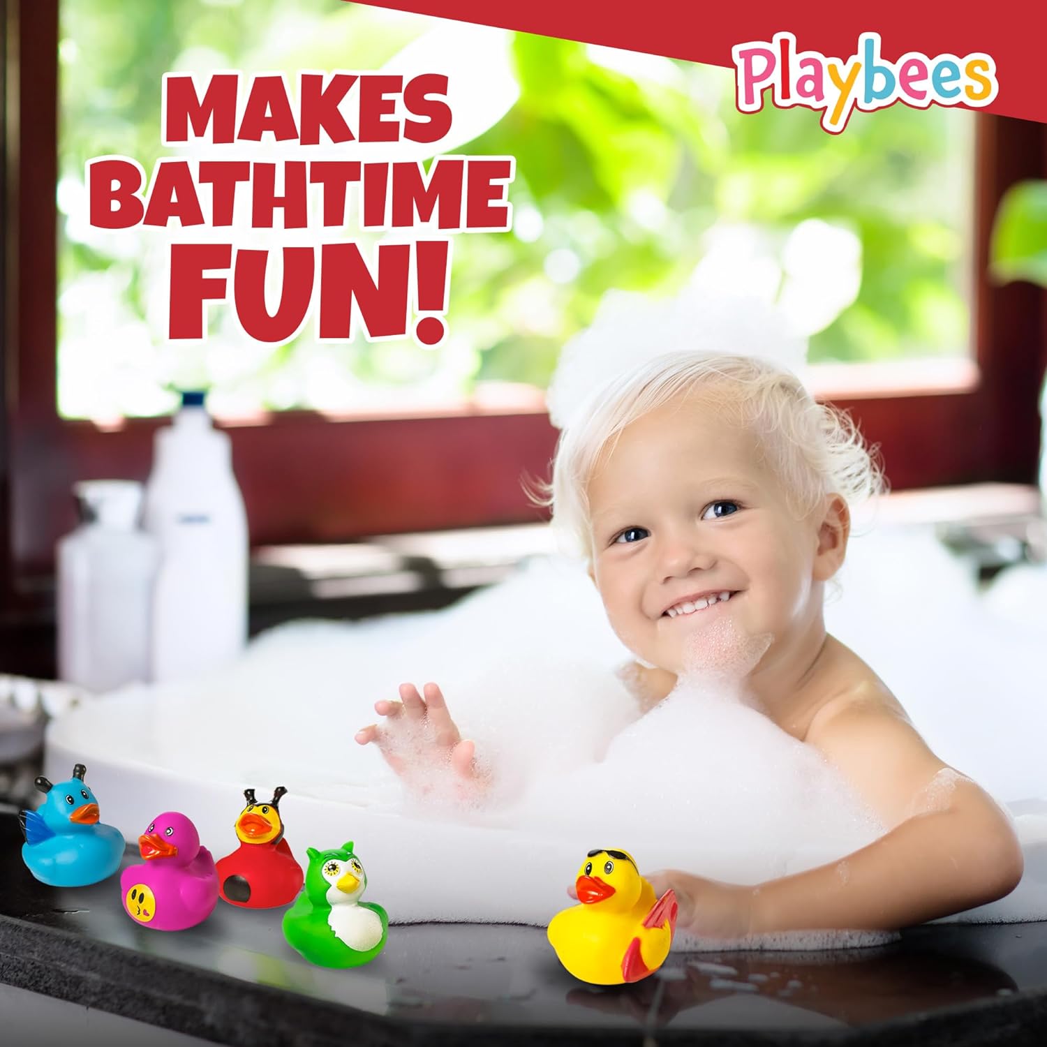 Assortment Rubber Duck Toy Duckies for Kids - 50 Pack - Perfect for Sensory Play, Stocking Stuffers, and More