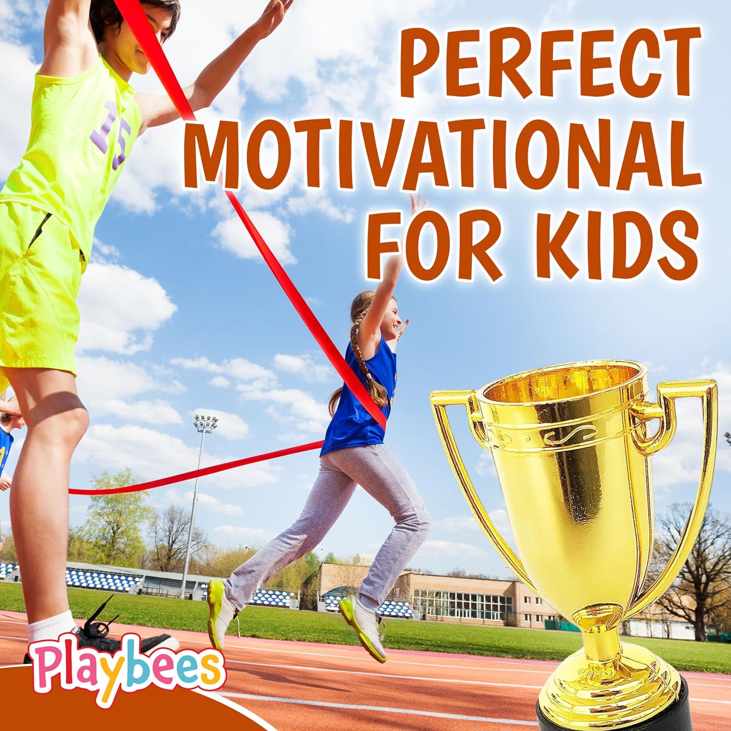 Plastic Golden Cup Trophy for Kids - 6 Pack - 4 Inch Achievement Prize Awards
