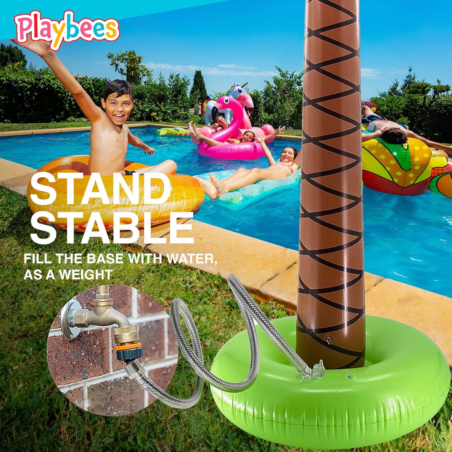 Giant Inflatable Palm Trees - 2 Pack - 6 Foot Super Sturdy Artificial Trees