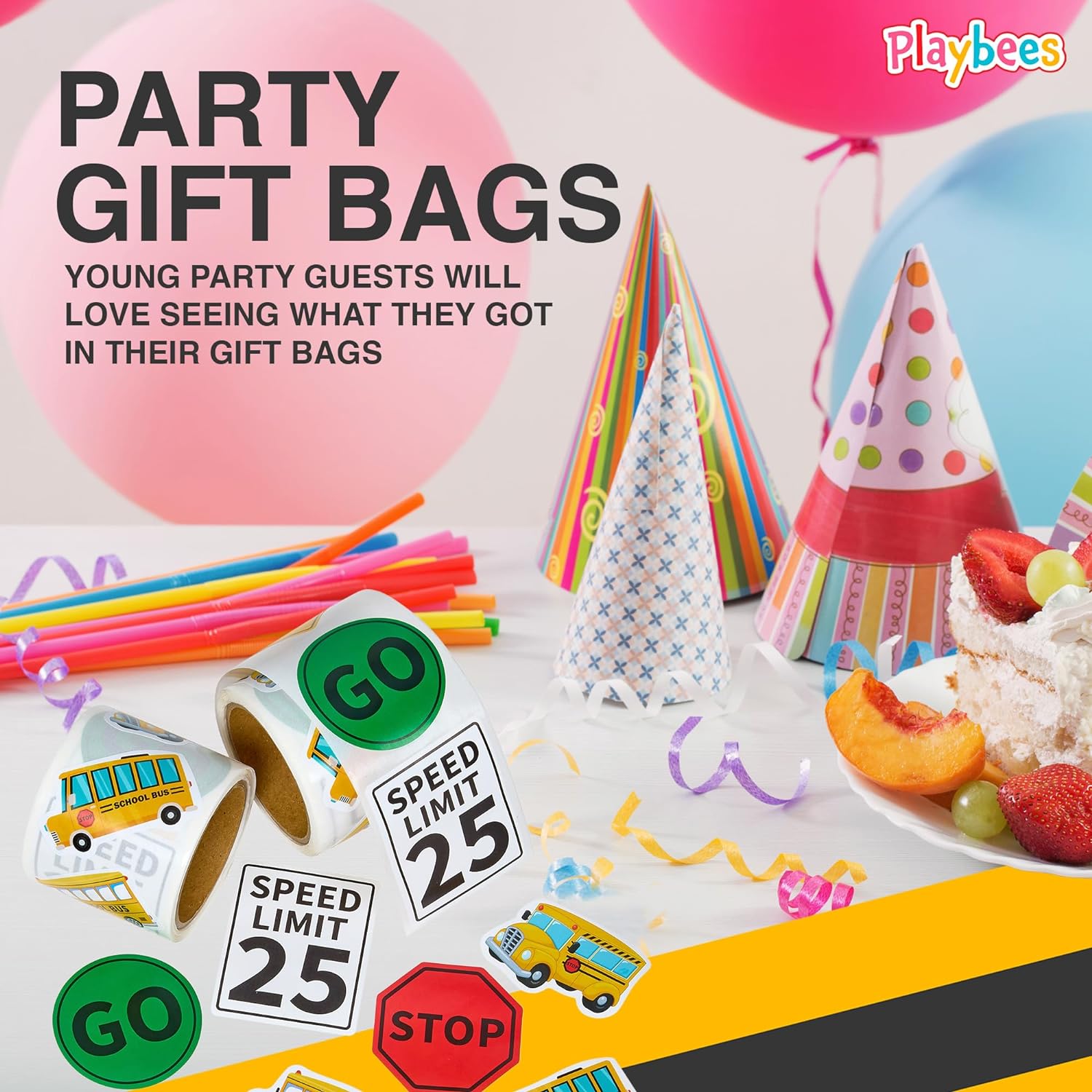 School Bus Stickers - 200 Pack School Bus Theme Designs