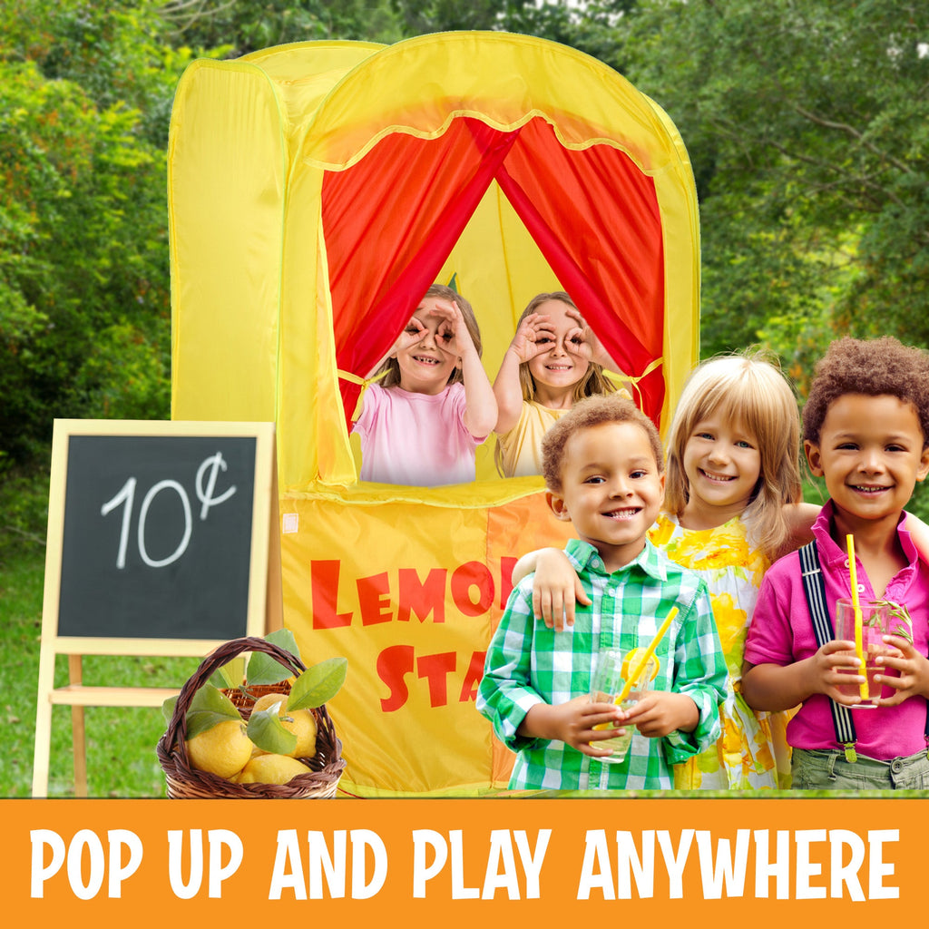 Puppet Show Pop-Up Tent Playhouse – Indoor/Outdoor Toddler Theater & Lemonade Stand