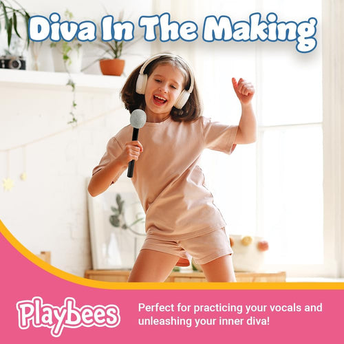 Playbees Wireless Fake Microphone 12 Pieces Plastic Microphone Prop Stage Glittered Microphone Prop for Kids Play Microphone for Fall Halloween Christmas Karaoke Costume Prop Kids Rock Star Toy