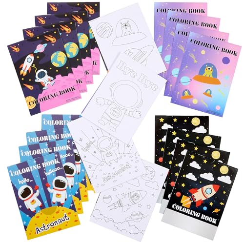 Outer Space Coloring Books - 20 Pack - Astronaut and Alien, Kids Solar System Party Favors for Boys & Girls