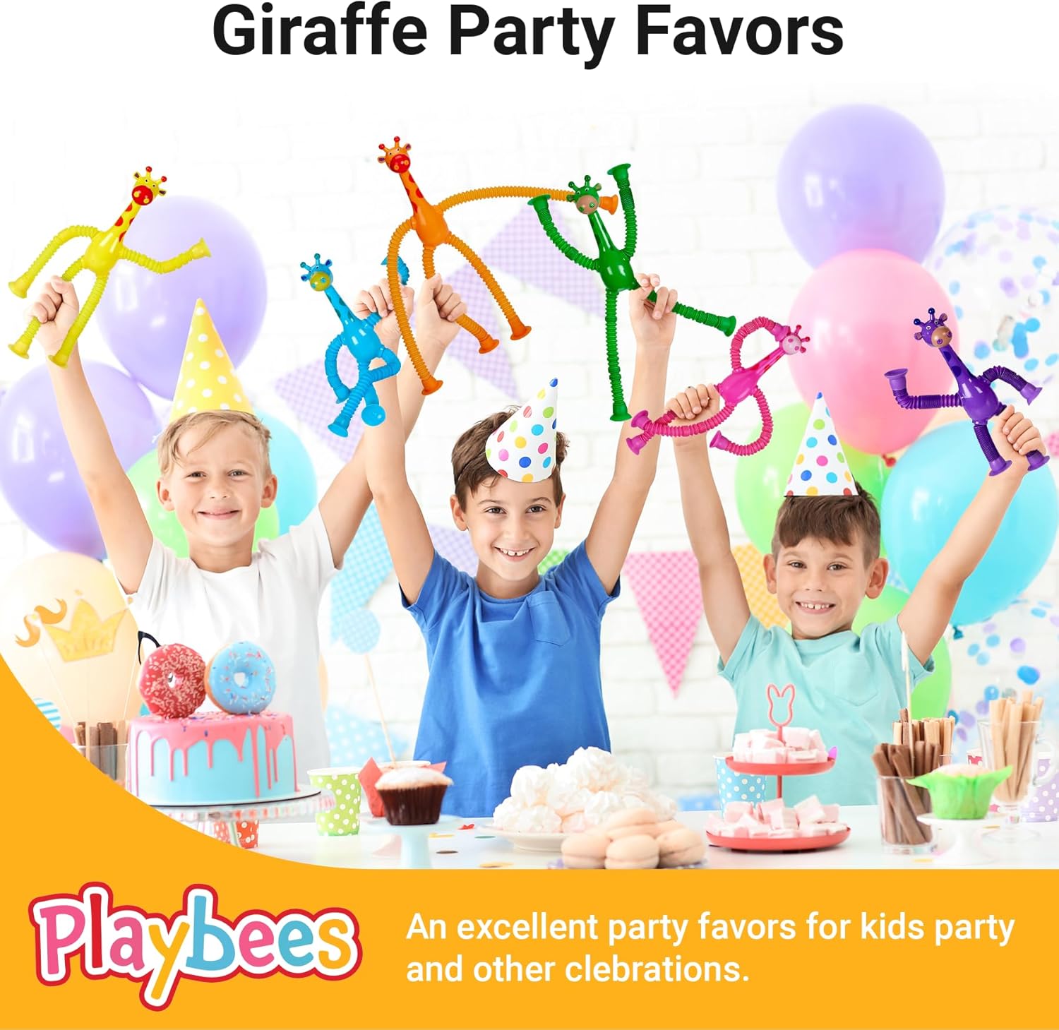 Suction Cup Giraffe Toys – 12 Pack Educational Fidget & Sensory Play