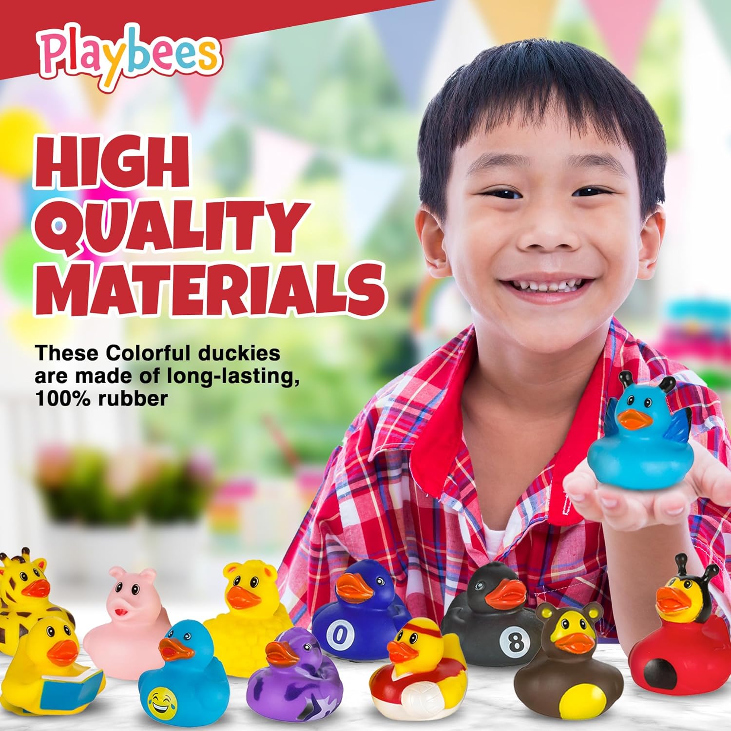 Assortment Rubber Duck Toy Duckies for Kids - 12 Pack - Perfect for Sensory Play, Stocking Stuffers, and More