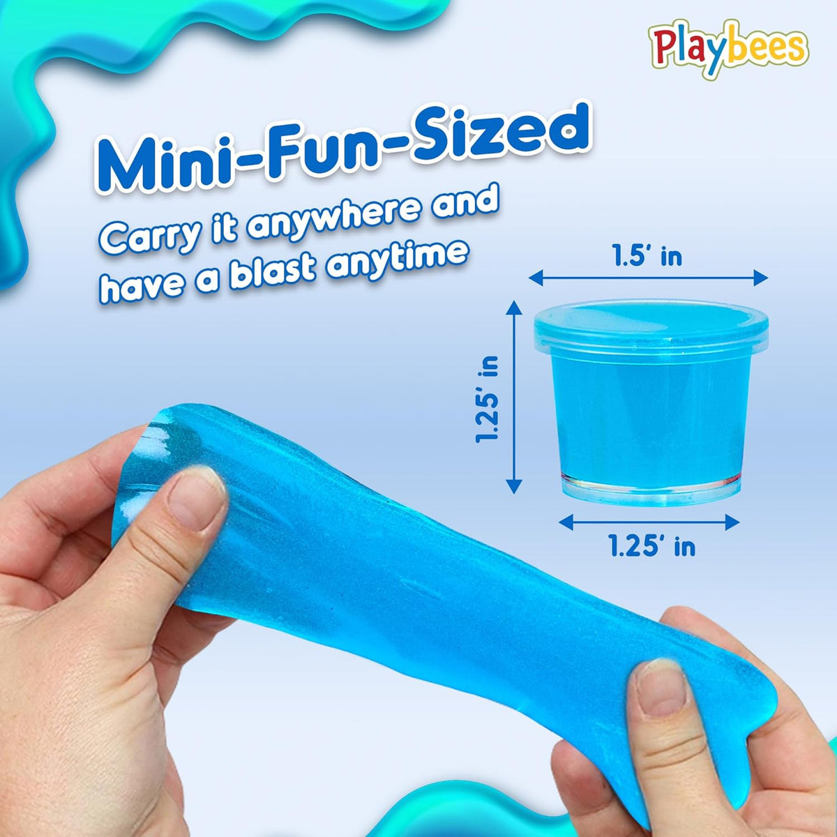 Mini Glow in The Dark Slime - 24 Pack - Slime Party Favors Neon Blue, Green, Pink, Yellow Colors - Glowing Slime Kit for Kids - Party Favors, Goody Bag Fillers