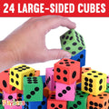 Big Foam Dice Set - 24 -Pack, Jumbo, and Colorful Dice for Kids - Ideal for Boosting Math Skills in The Classroom, Great Gifts, and Party Fun (Copy)