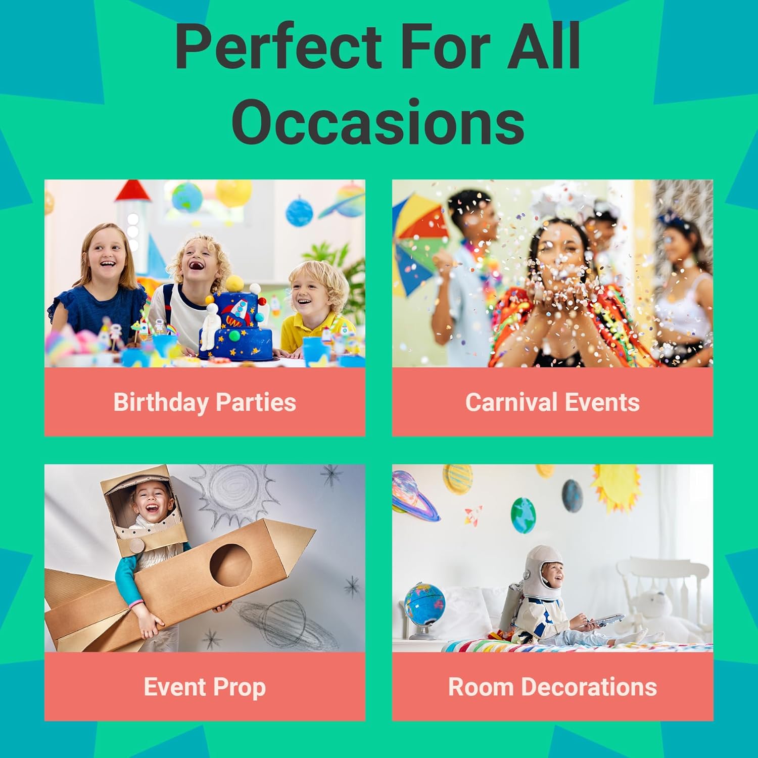 24 Inch Inflatable Astronaut Toy – Set of 2 Space Themed Party Decorations, Outer Space Birthday Supplies, Astronaut Pool Float, Galaxy Party Favor for Kids, Astronaut Decor and Photo Prop