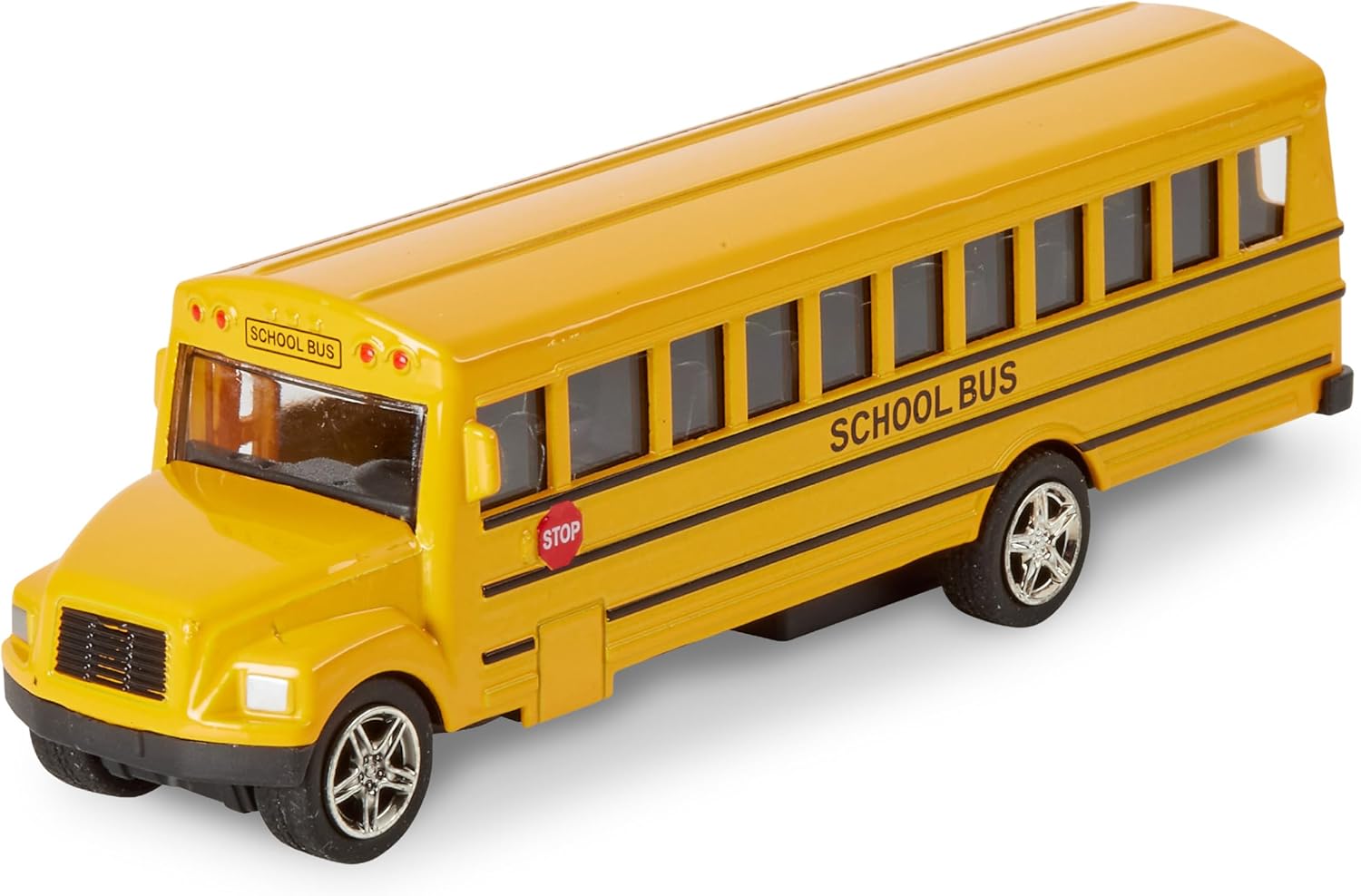 Pullback Diecast School Buses - 2 Pack - Yellow Metal Toys with Write-On Surfaces - Perfect Party Favors, Gifts, and School Memories for Little Boys and Girls - 5 Inch