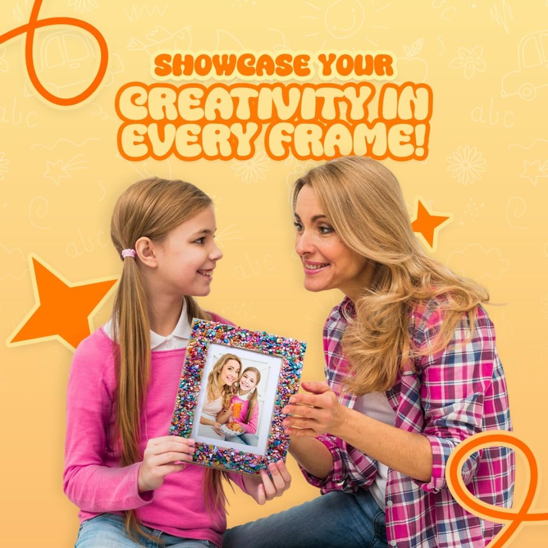 Playbees Kids Picture Frame Mosaic Craft Kit – 2 Pack DIY Arts & Crafts Frame Kit for Kids, Great Birthday Gift for Girls Ages 3-12, Fun Holiday or Christmas Gift Activity