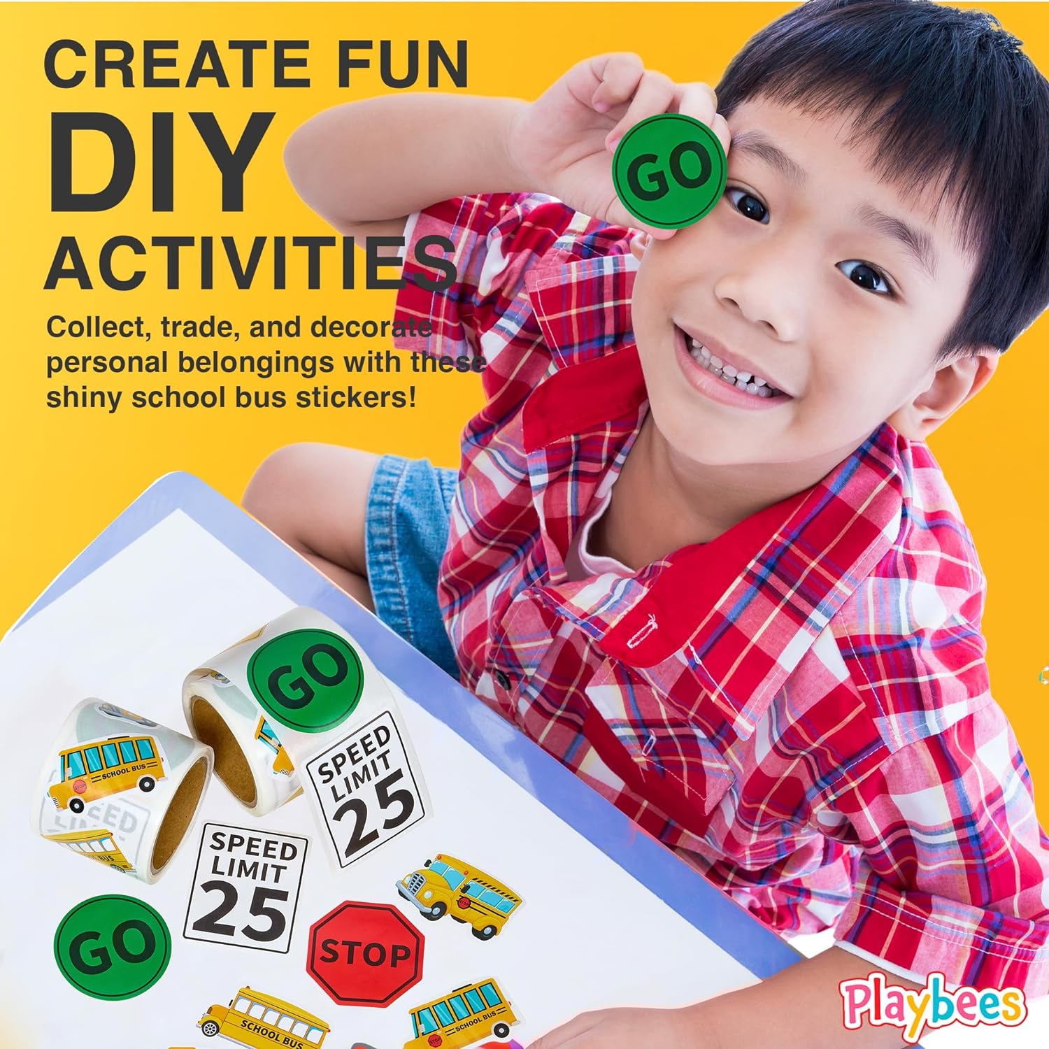 School Bus Stickers - 200 Pack School Bus Theme Designs