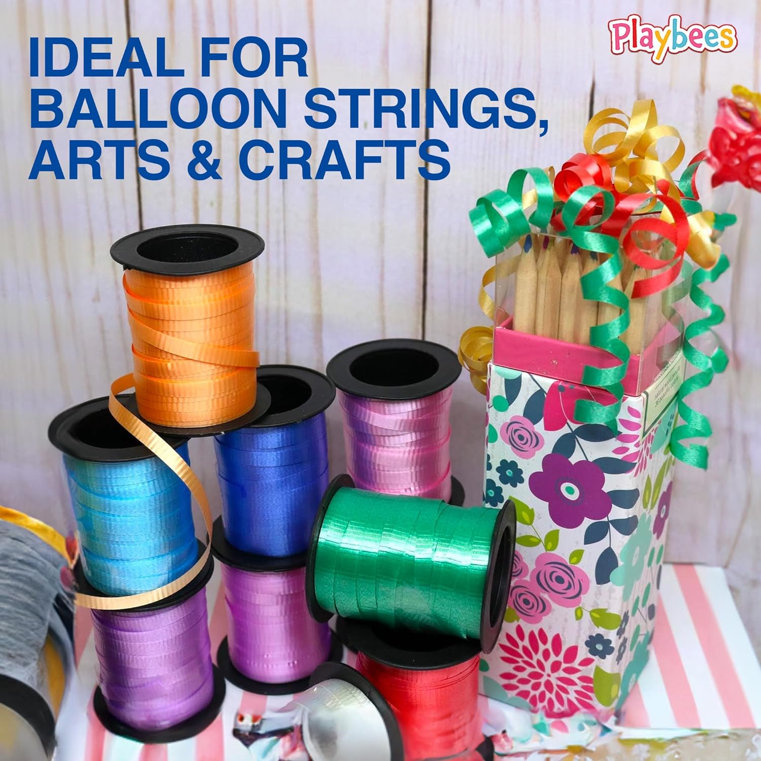 Curling Ribbon, - 12-Pack - 60 Foot Rolls - 240 Yards Total Assorted Colors Ribbon