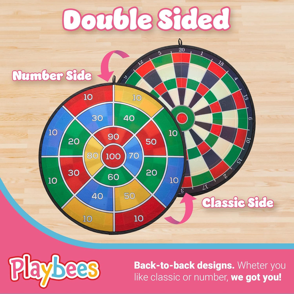 Playbees Large Dart Board for Kids 29" – Sticky Ball Dart Game for Boys & Girls – Indoor/Outdoor Safe Hanging Dartboard – Fun for Ages 3–12 – Perfect Christmas