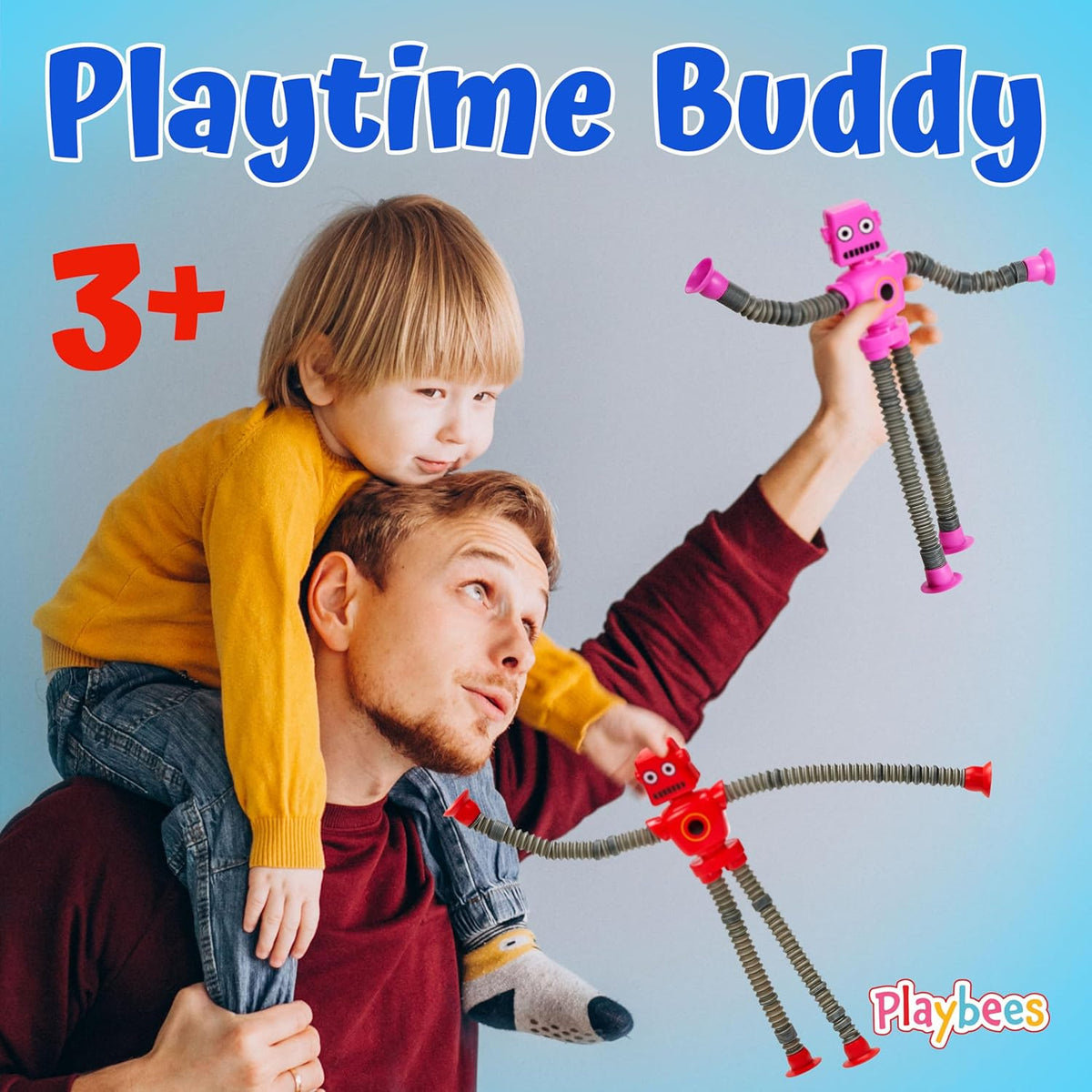 Telescopic Suction Cup Robot Toys 12-Pack Shape Changing Educational Fidget Toys Sensory Toys ADHD Autistic Stimulating Creative Learning Pop Tubes - Robot Party Favors