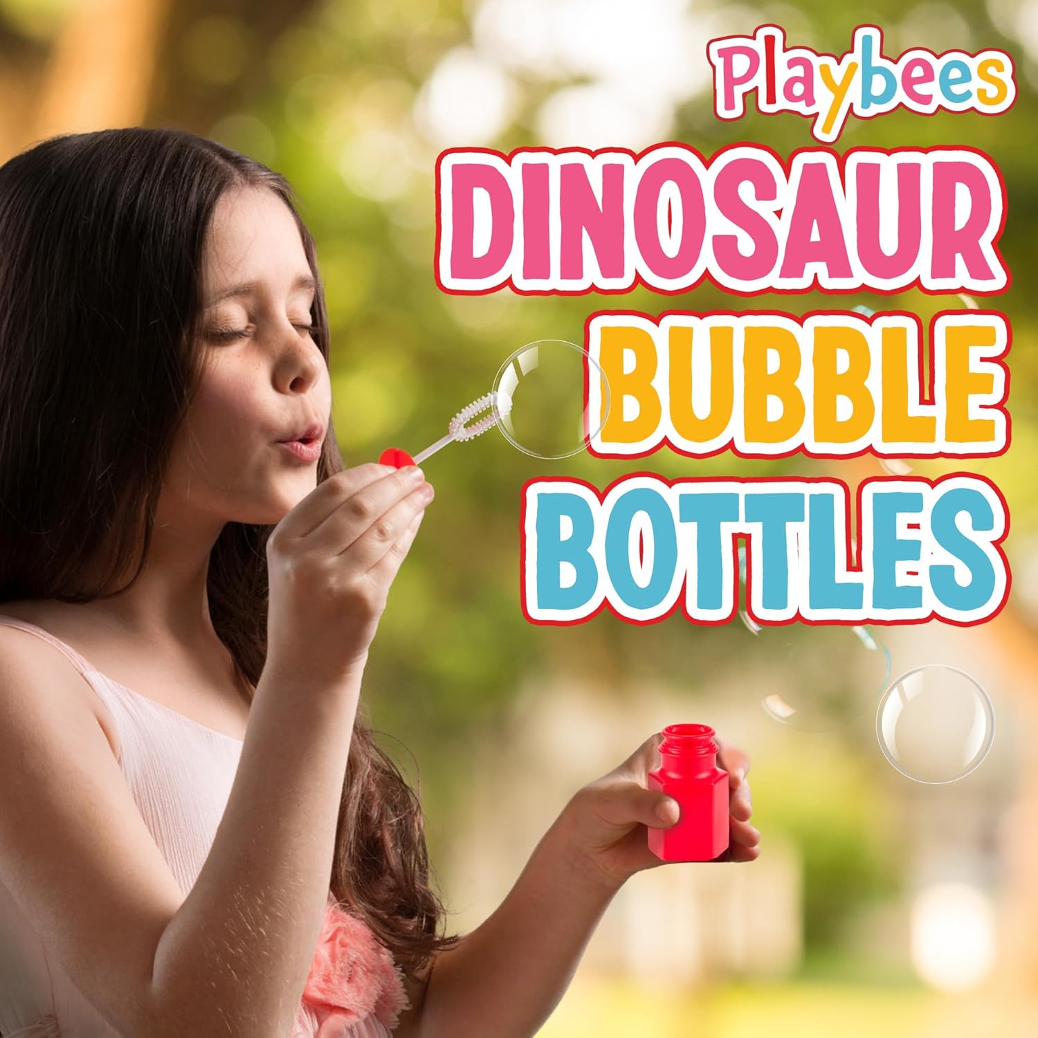 Playbees Dinosaur Bubbles Bottles Assorted Dinosaur Party Favor Bubbles with Wands for Kids Birthday Parties, Fun Party Goodie Bag Stuffer Toy for Kids Boys Girls Age 3 4 5 6 7 8 (12 Pack)