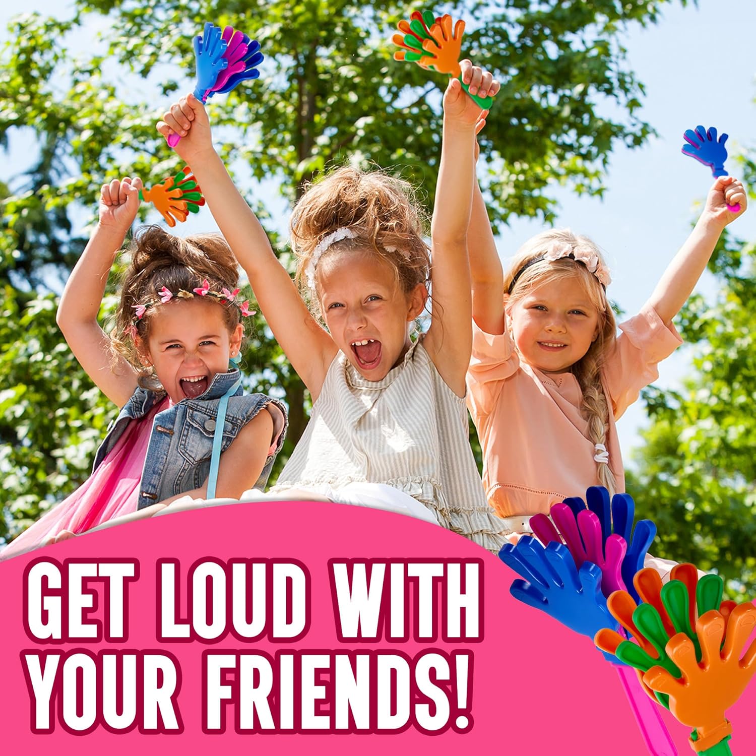 Colorful Hand Clappers - 24 Pack - 7" Noisemakers for Ultimate Party Fun - Sporting Spectacles, Birthday Extravaganzas, and Graduation Celebrations