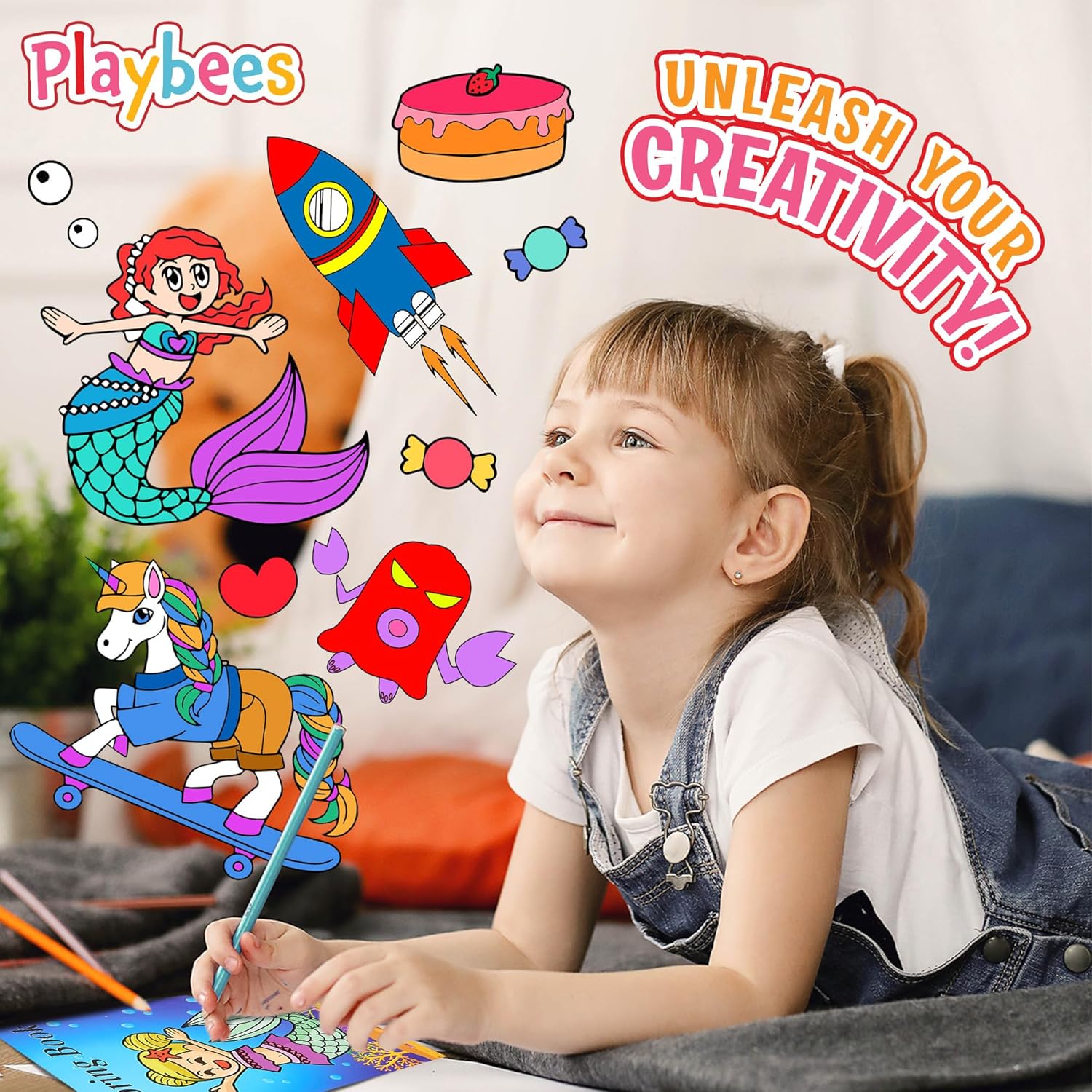 Playbees Assorted Coloring Books - 20PK - 5 Unique Themes - Kids Coloring Books Bulk for Ages 3-8 - Educational Art Gifts, Creative Learning Tools - Boys & Girls - 5x7 Inch