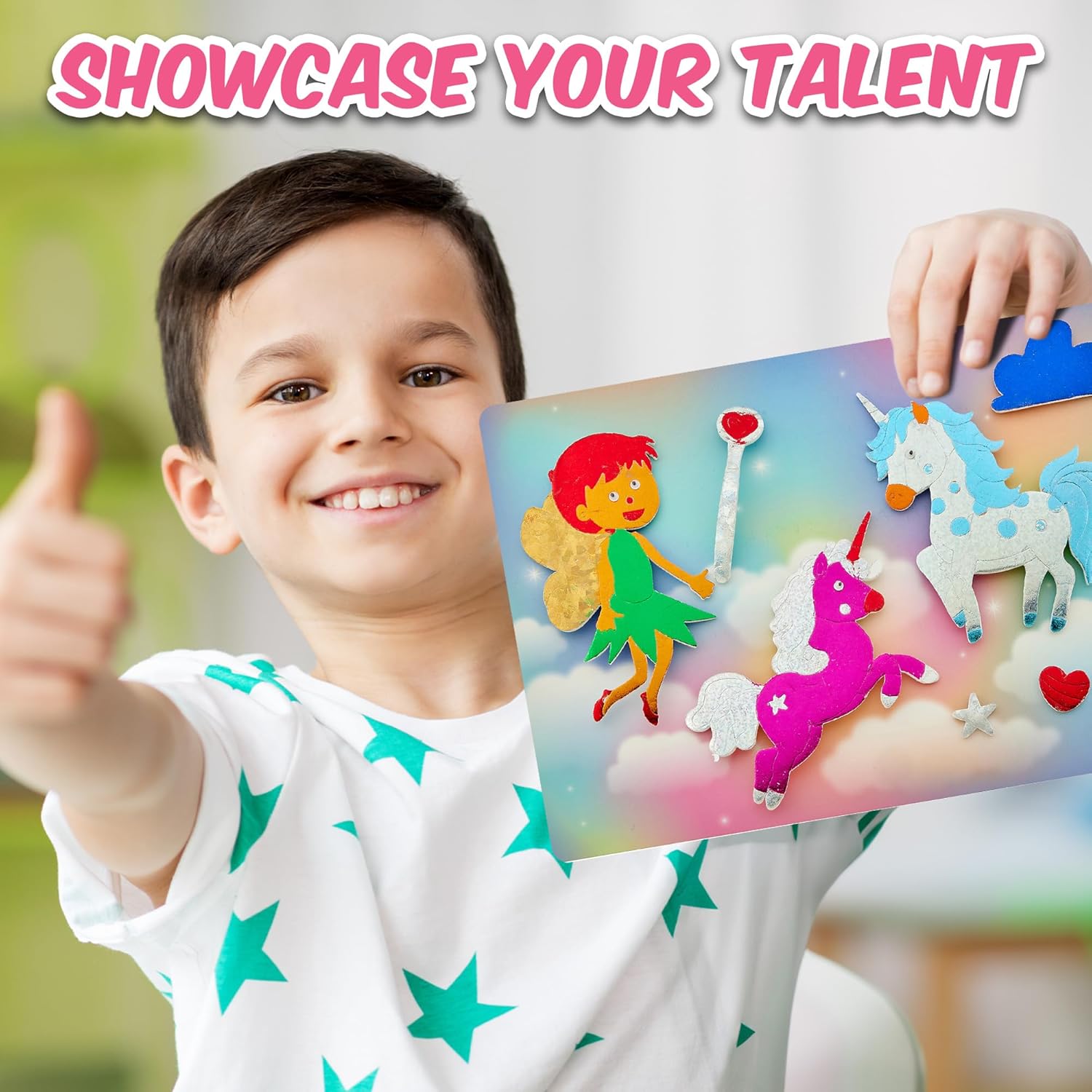 Playbees Foil Art Kit Unicorns & Princesses - Preschool Arts and Crafts Kit for Kids- No Mess Art for Boys & Girls Ages 4, 5, 6, 7, 8, 9 - DIY Creative Activity Art & Craft Activity