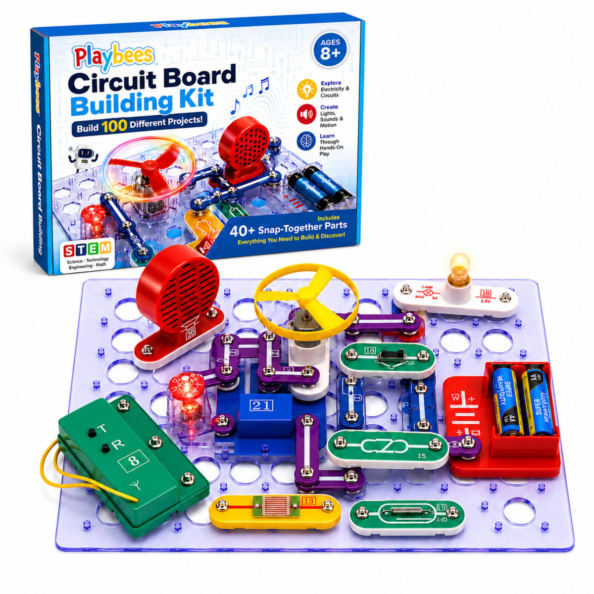 Playbees STEM Circuit Board Building Kit for Kids Ages 8-12