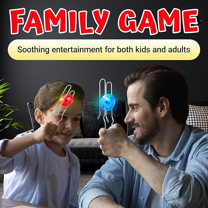 Playbees Light Up Gyro Wheels Classic Vintage Trick Yoyo Retro Rail Twister, Twirler, Mesmerizing Spinning Lighting Effects Sensory Fidget Toys, Christmas Stocking Stuffers, Nostalgia Gifts (2 Pack)