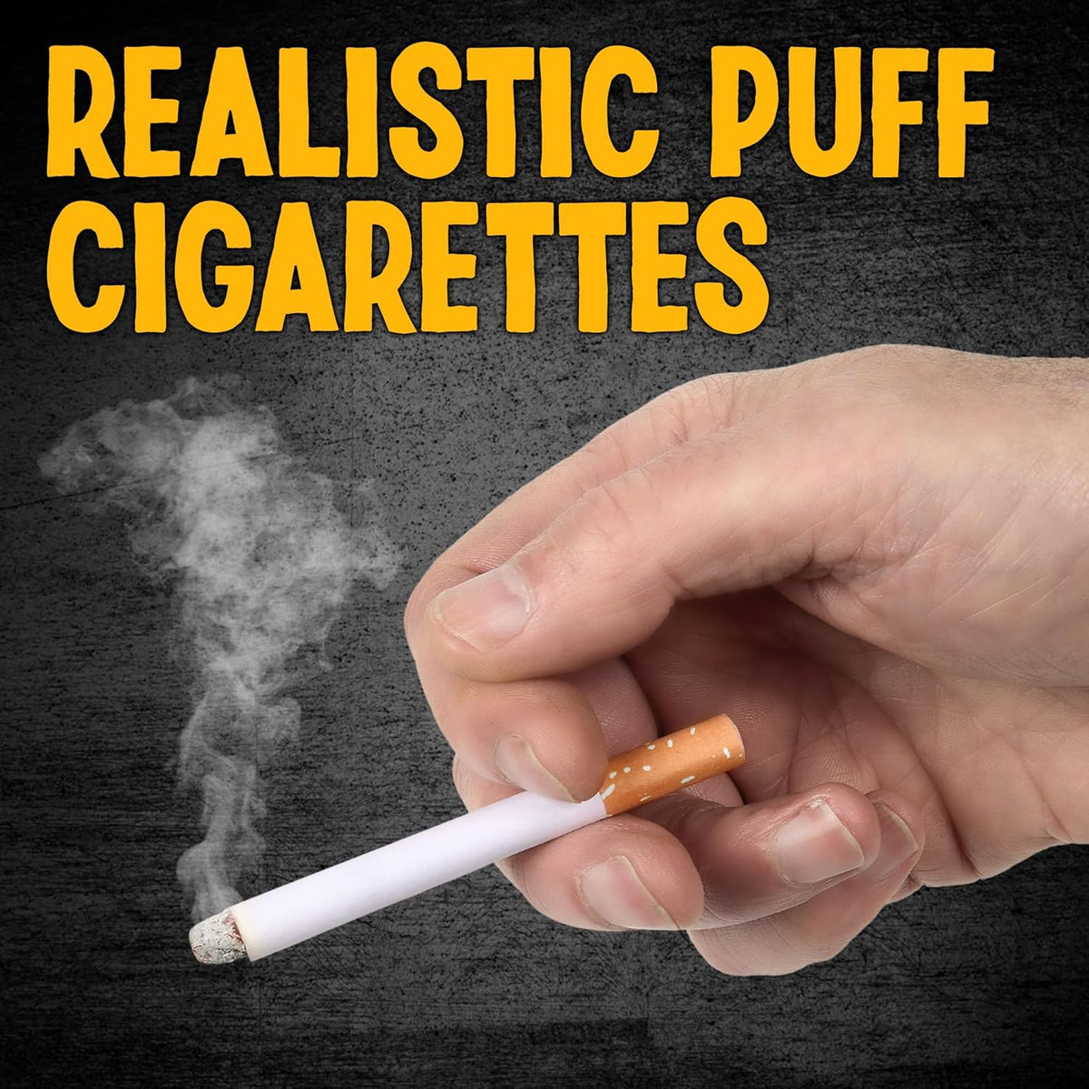 Playbees Fake Puff Cigarettes That Blow Smoke - 8 Pack - 3.25 Inch Faux Cigs with a Realistic Look - Prop for Prank, Halloween Costume, Movie, or Theater Play - Fun Gag Gift, Novelty Toy
